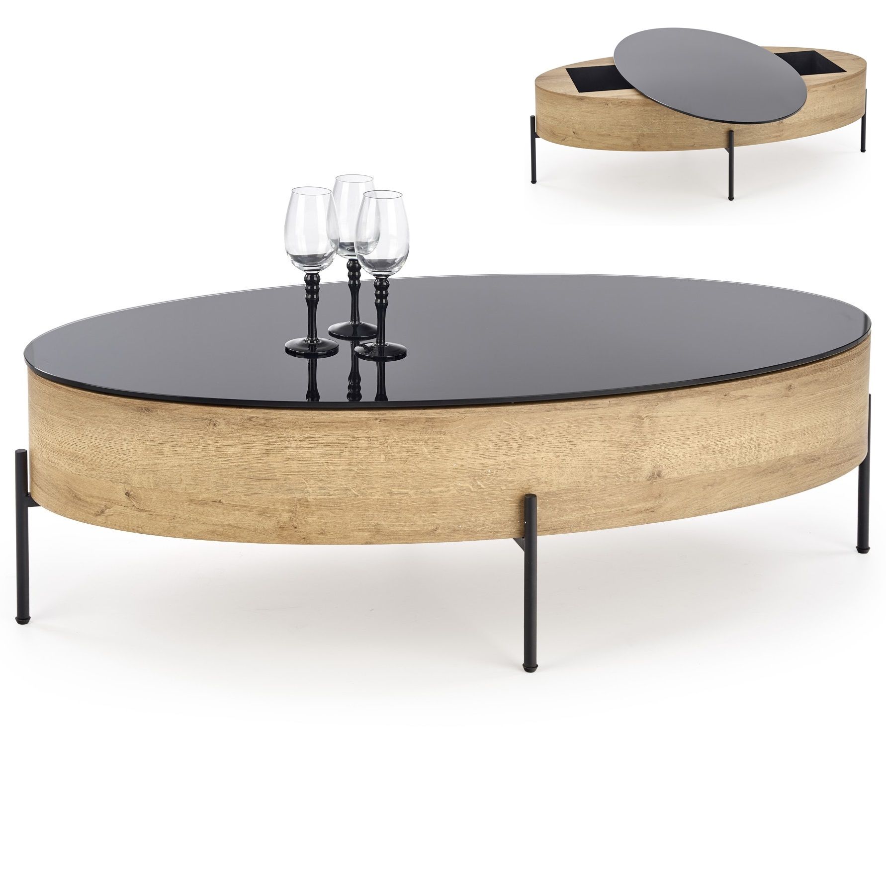 Ovale salontafel Zenga – Scandinavisch design 120×60 cm