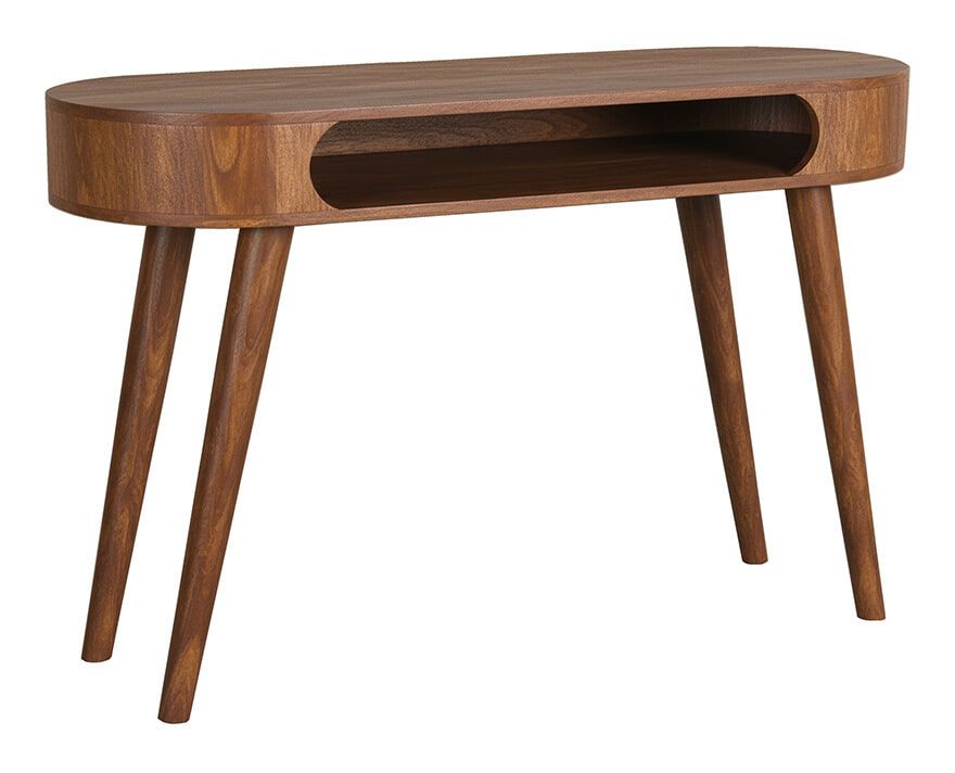 Ovale Sidetable Bella – Natureel Mangohout, 120 cm – Elegant & Functioneel van LABEL51