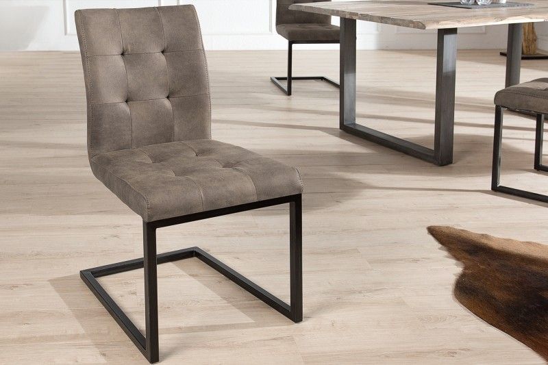 OXFORD Antieke Taupe Sledestoel met Ijzerframe – Design van Invicta Interior