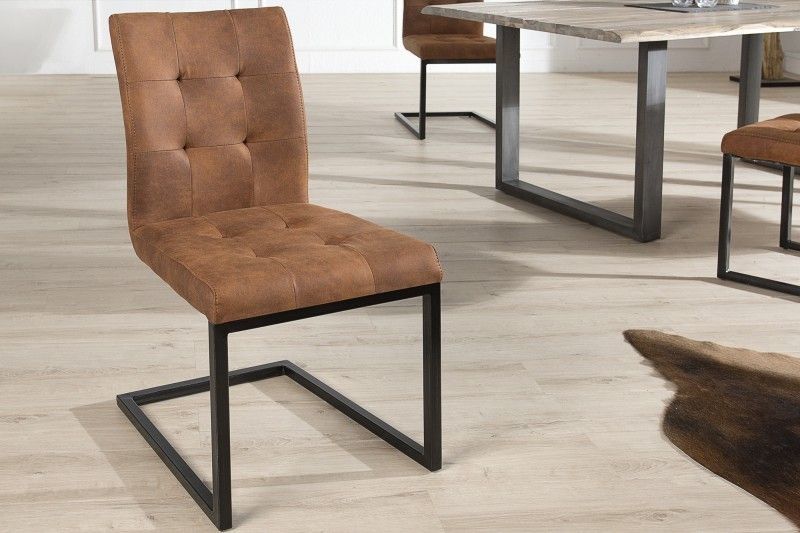 OXFORD Vintage Sledestoel – Klassiek ijzerframe in warme bruine tint