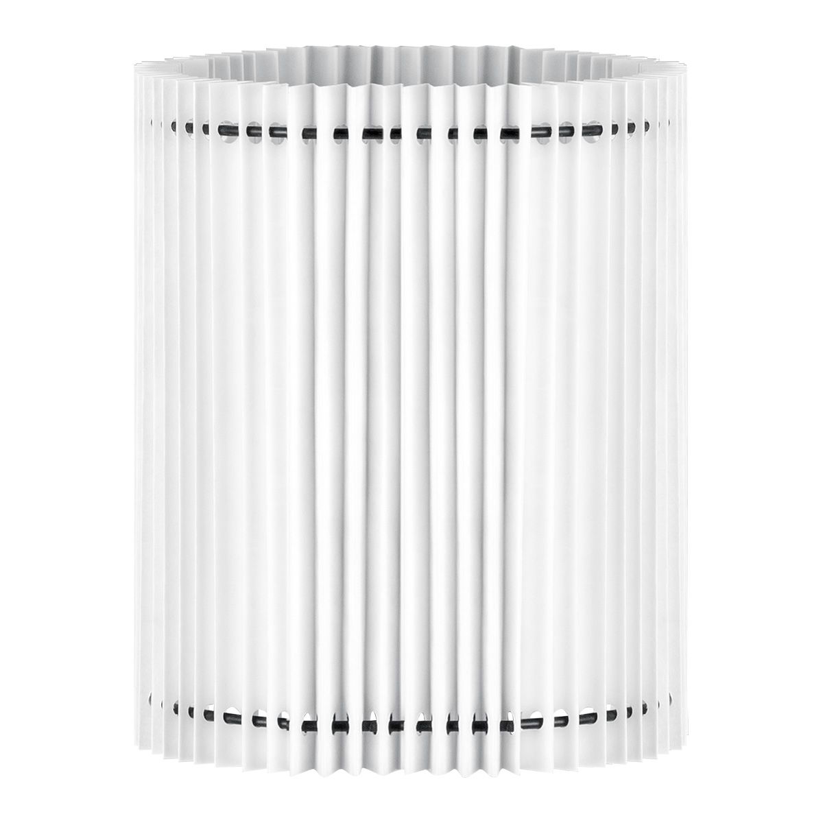 Papieren Gevouwen Lampenkap – Cilindrisch, Wit (ø20 cm × 24 cm) voor Tafellampen