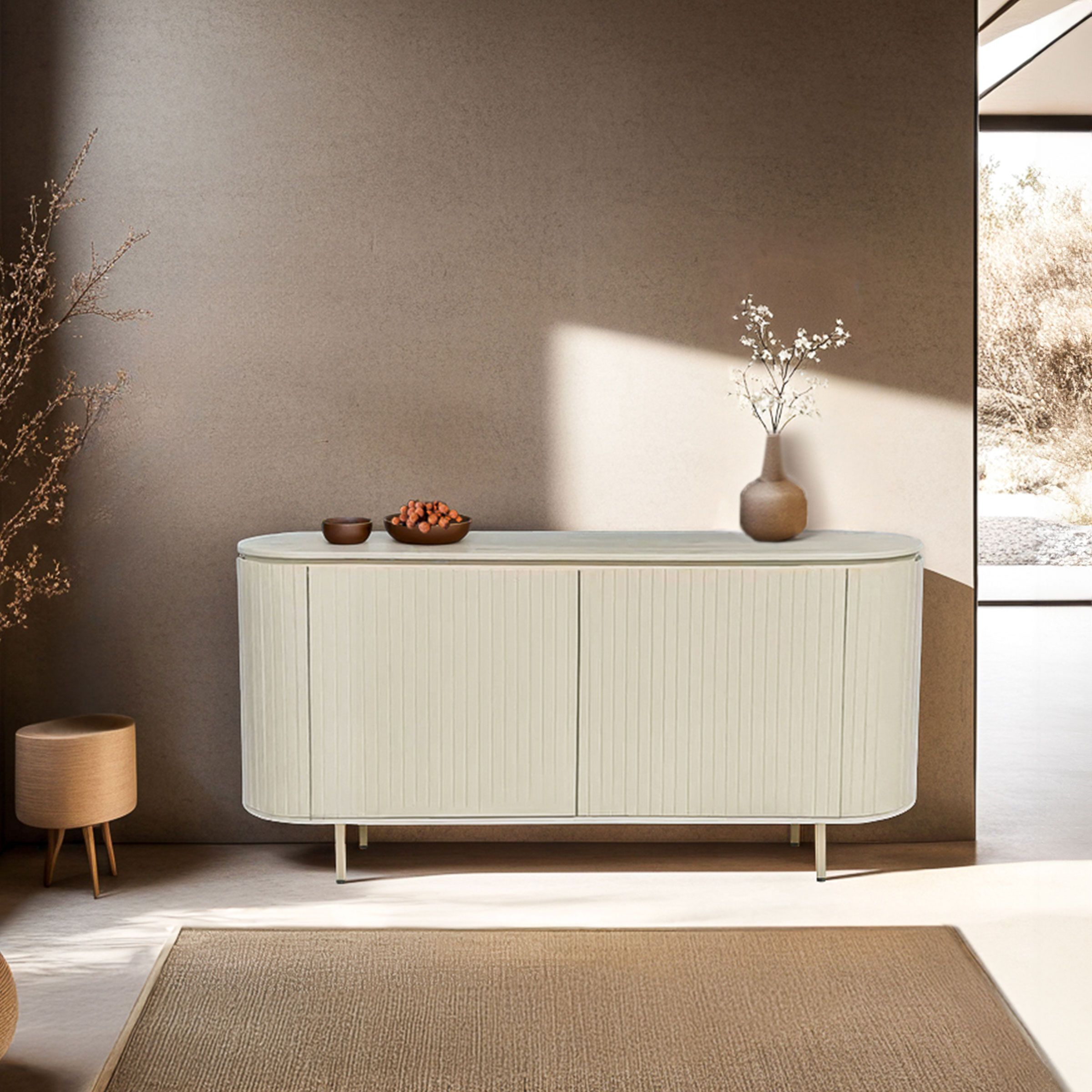 Patou dressoir van mangohout – 170 cm, beige