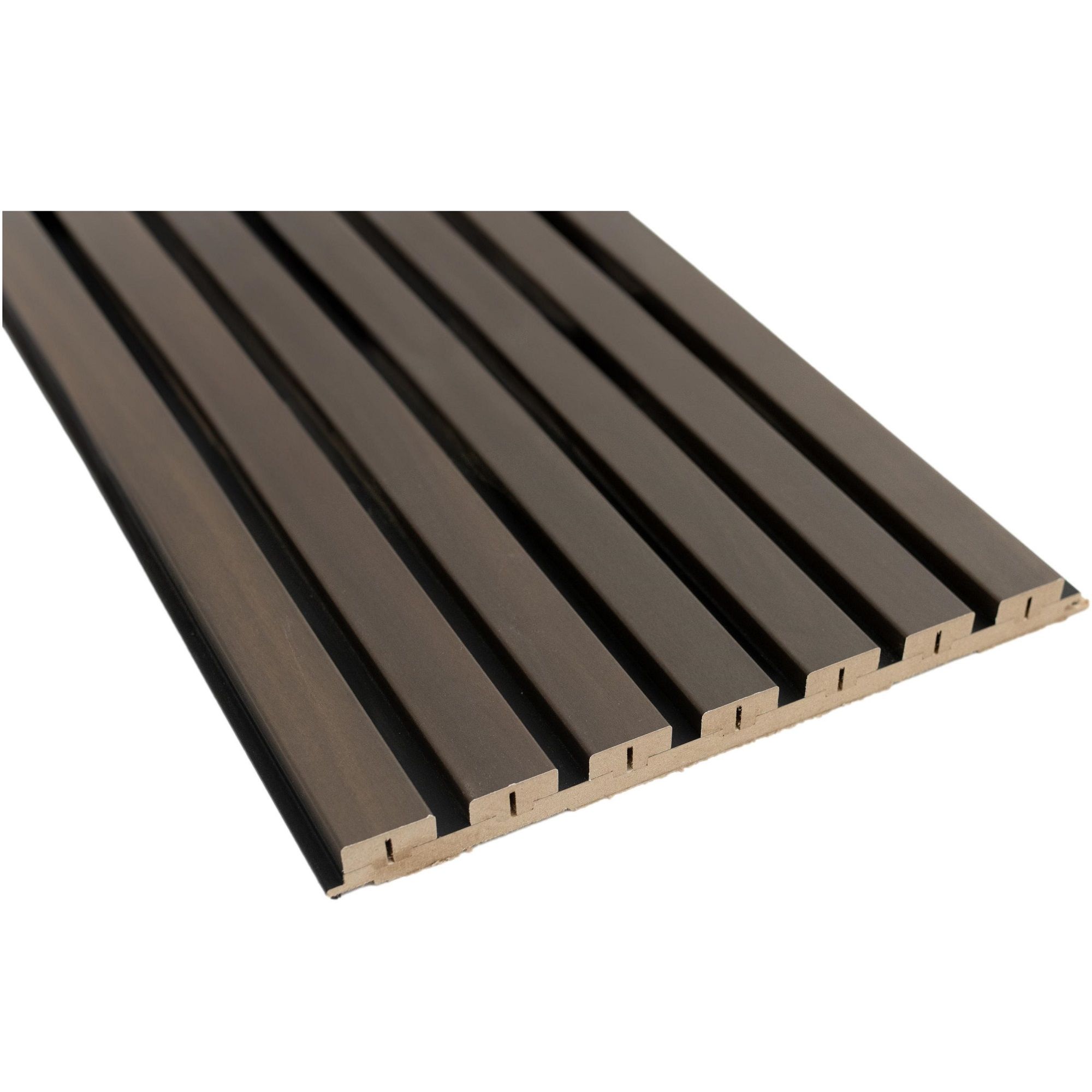 Pedro Wandpaneel 30 × 277 cm – Smoked Walnoot & Zwart, UV‑resistent & Duurzaam