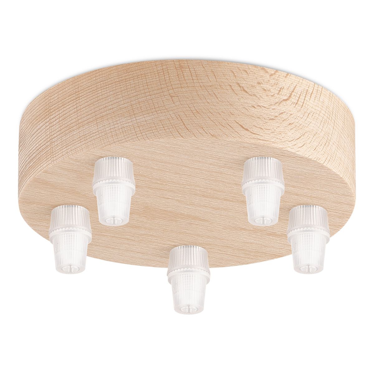 Planfondkap 5L – Ronde houten lamponderdeel Ø12 cm voor warme, natuurlijke verlichting