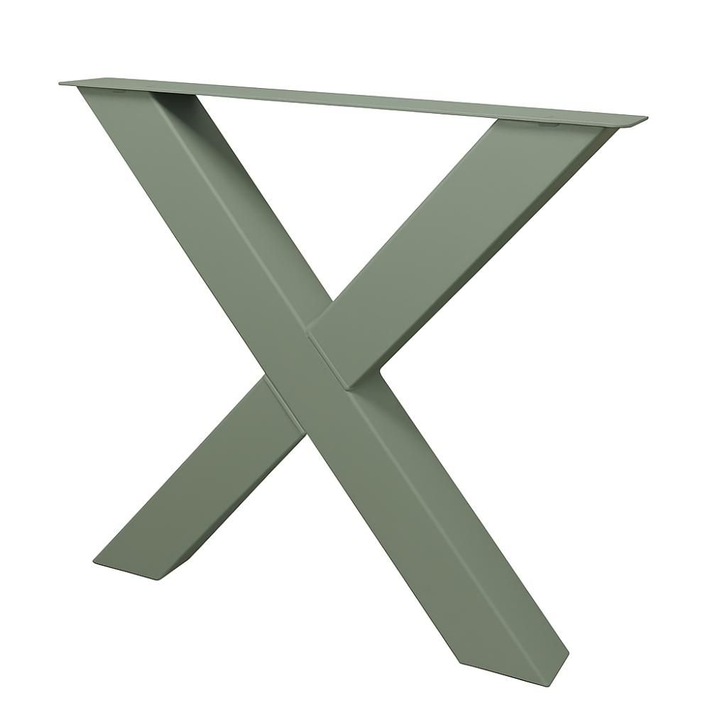 Premium stalen tafelonderstel X – 72 cm hoog, cementgrijs, zwart, Furniture Legs Europe