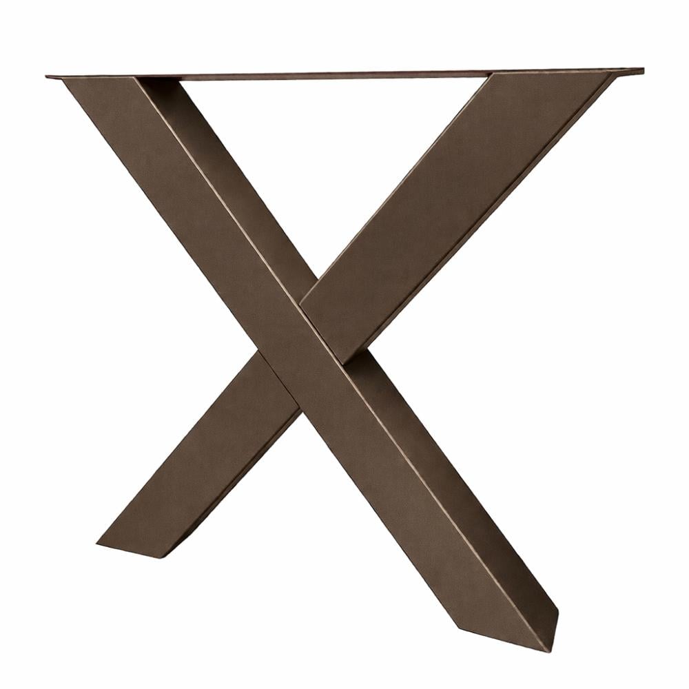 Premium stalen X‑tafelpoot 72 cm in Anodic Bronze – robuust en stijlvol