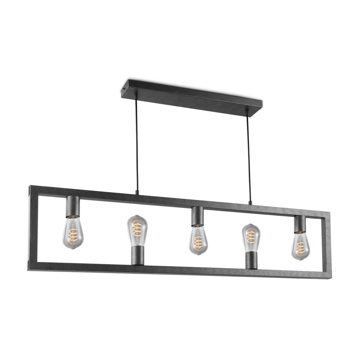 Preto Hanglamp 5‑puntig – Industriële Zwarte Eyecatcher voor jouw Living