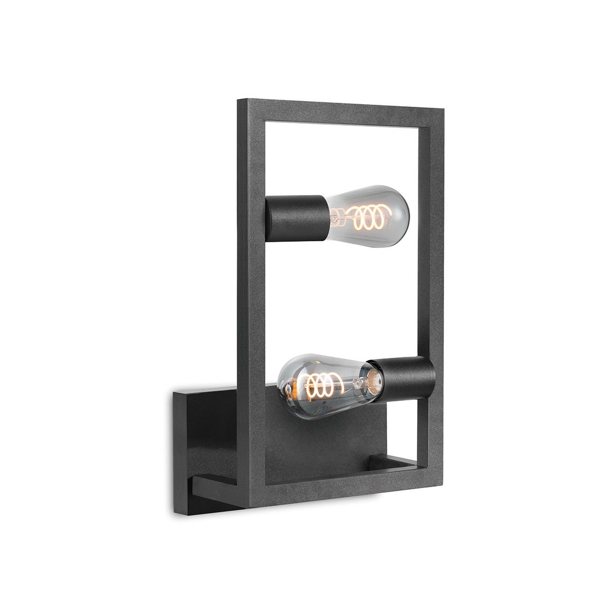 Preto wandlamp Zwart – Industrieel Design met 2 Lichtpunten