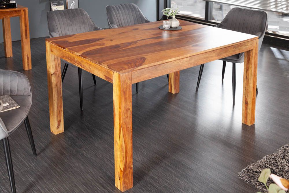 Pure massief sheesham eettafel 120 cm – Warm, authentiek en duurzaam