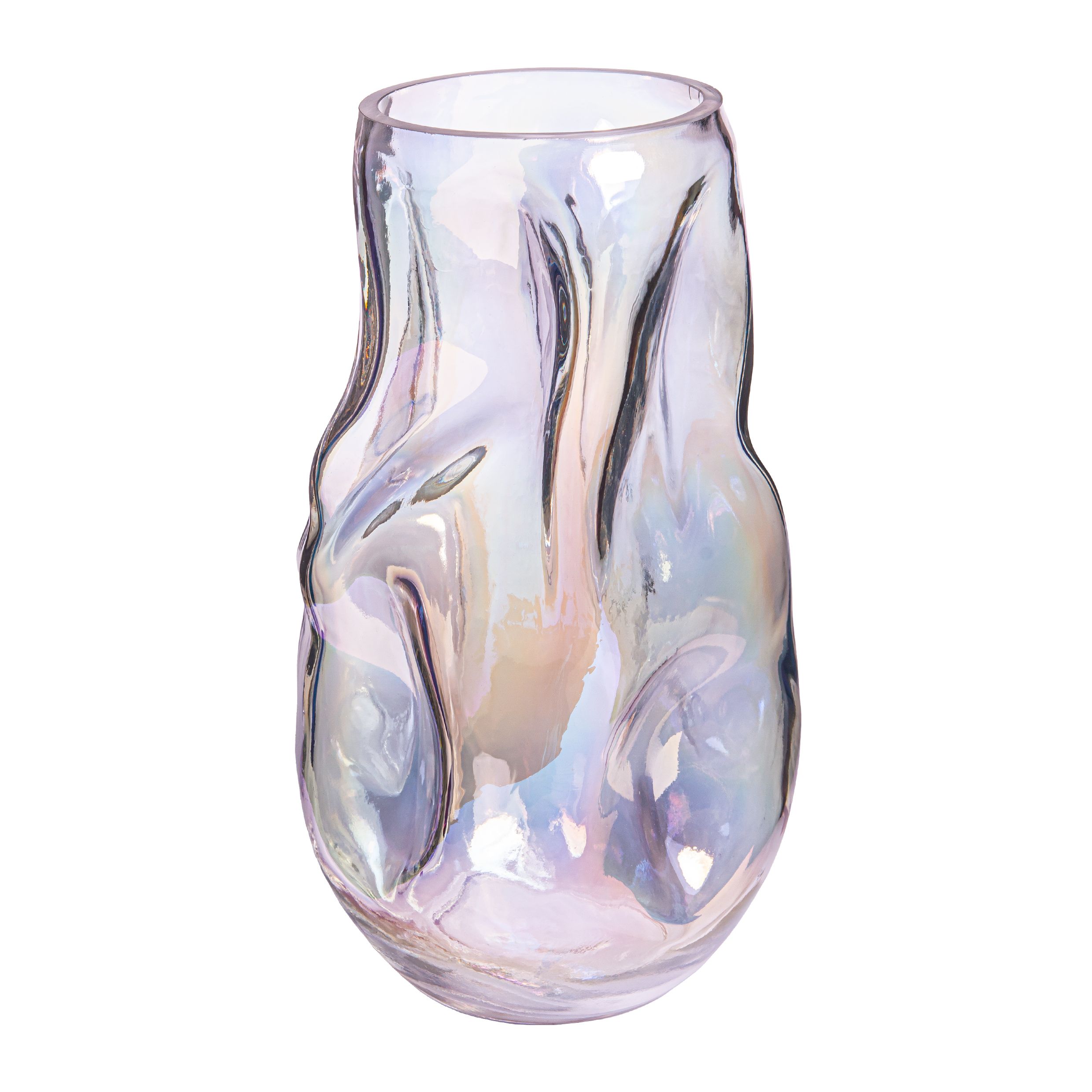 Q U V I O ingedeukte vaas van parelmoer glas – luxe voor elke ruimte