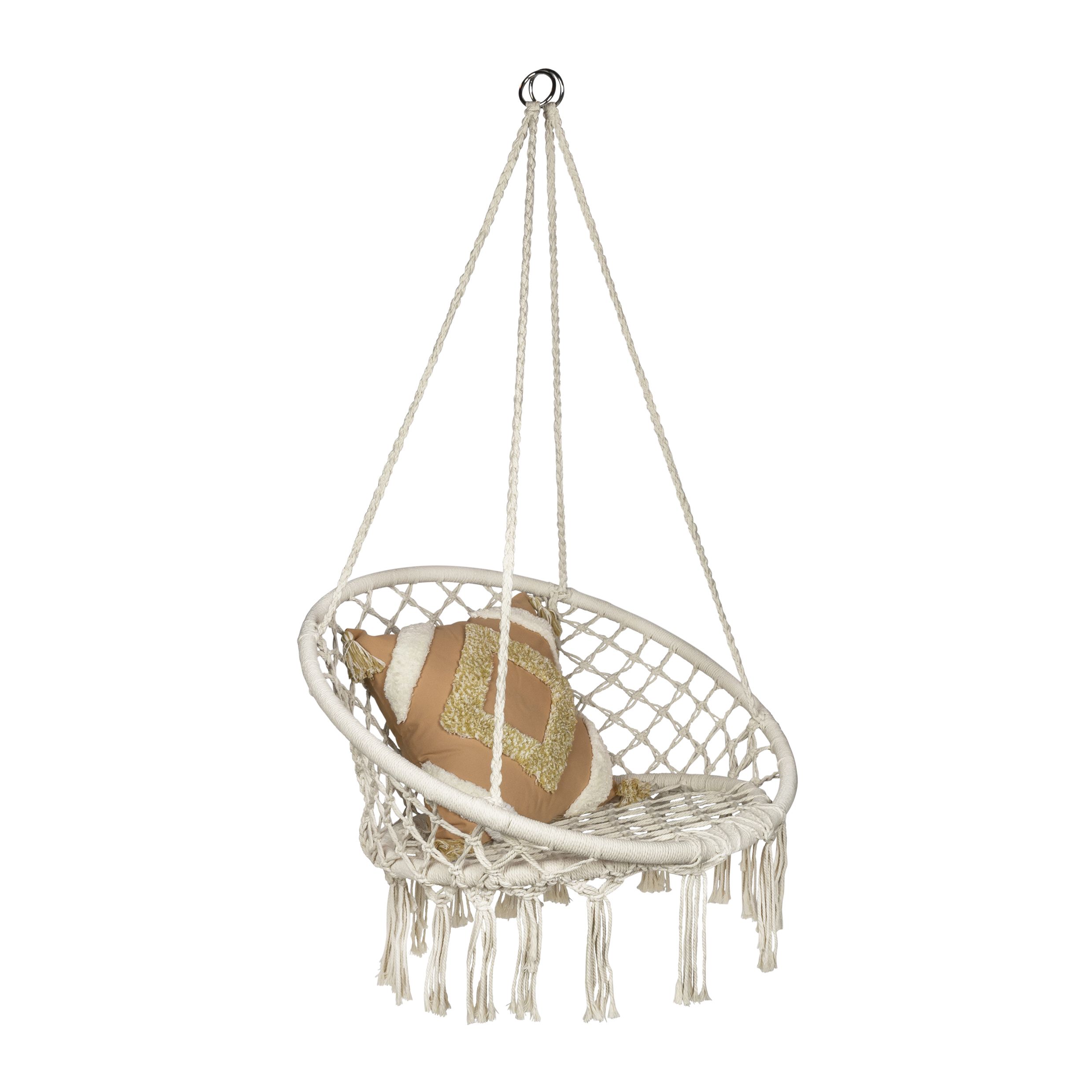 Q UVIO Bohemian Hangstoel – Beige Relax voor Binnen & Buiten