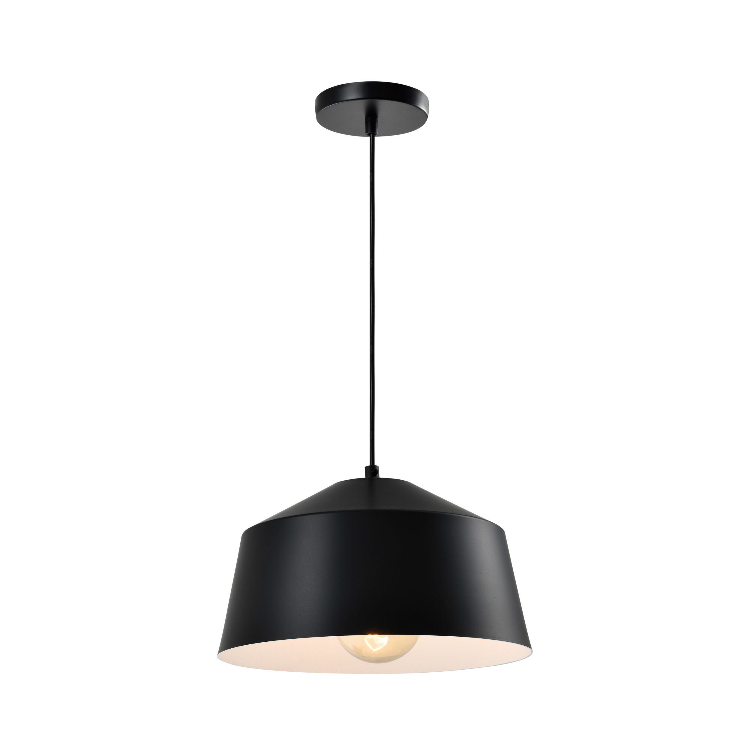Q UVIO brede zwarte koepellamp 27 cm – modern, dimbaar en stijlvol