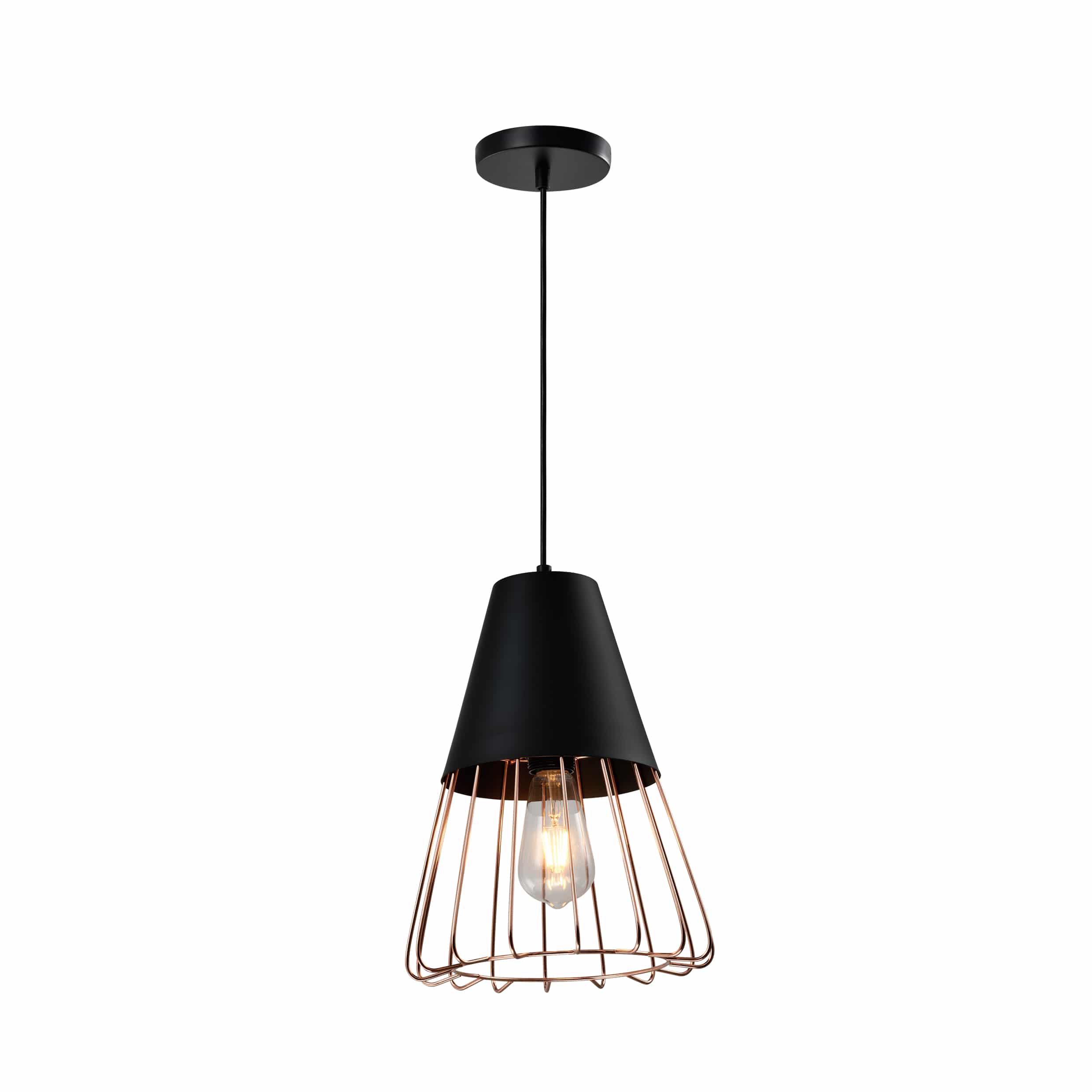 Q‑UVIO industriële hanglamp in roségoud – stijlvolle verlichting voor elke ruimte
