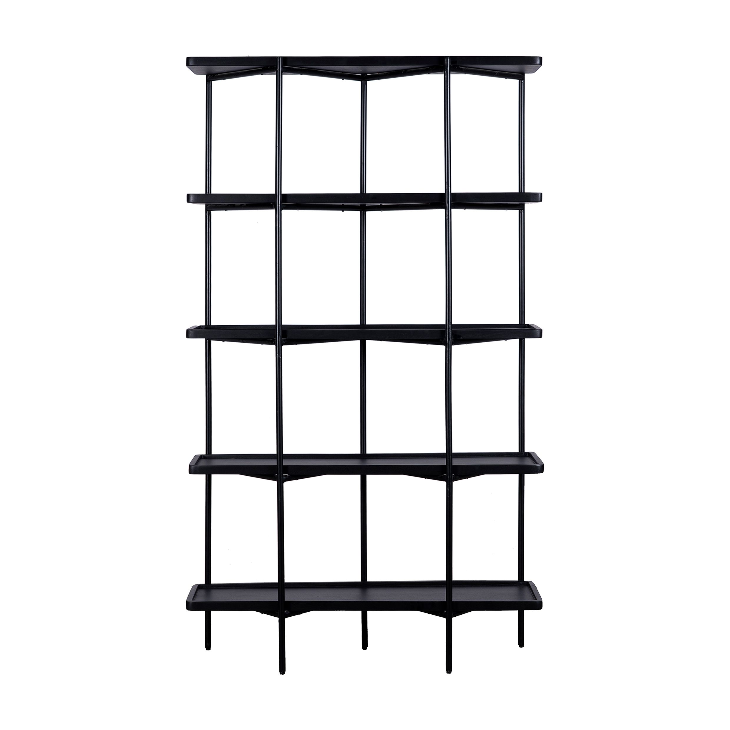 Q UVIO Luce zwarte wandkast – duurzame mangohouten opberg oplossing (180 cm)