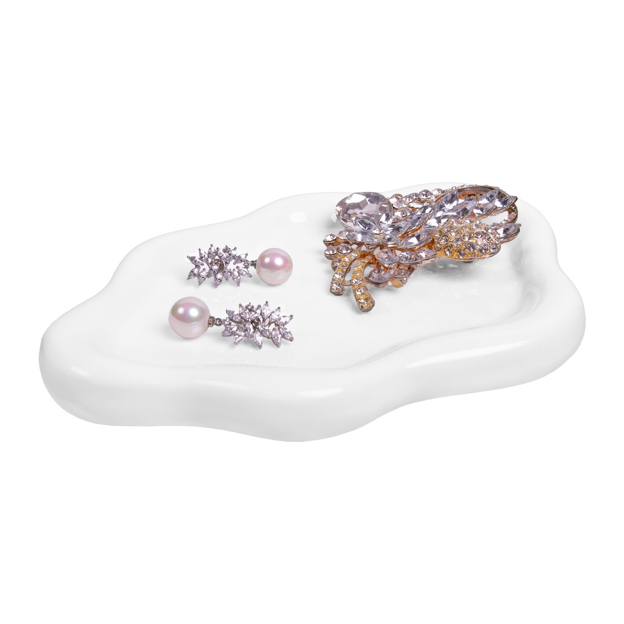 Q UVIO Organisch Witte Keramiek Tray – Compact & Stijlvol