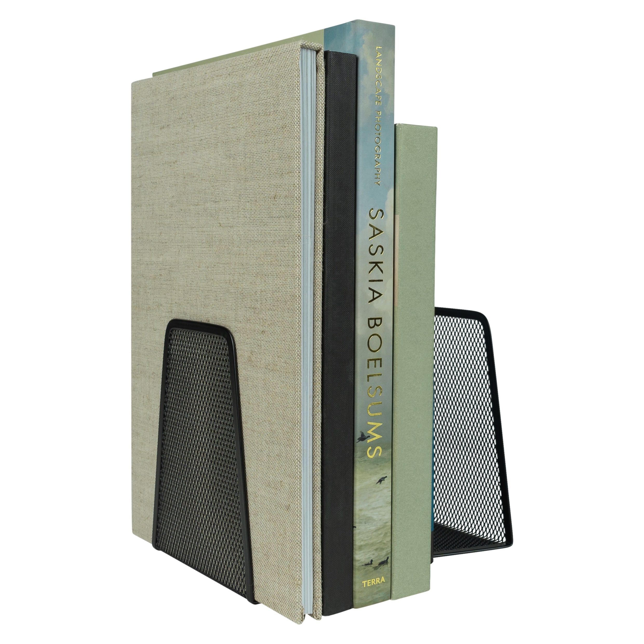 Q UVIO Stalen Boekensteunen – Set van 2, Strak Zwart Design