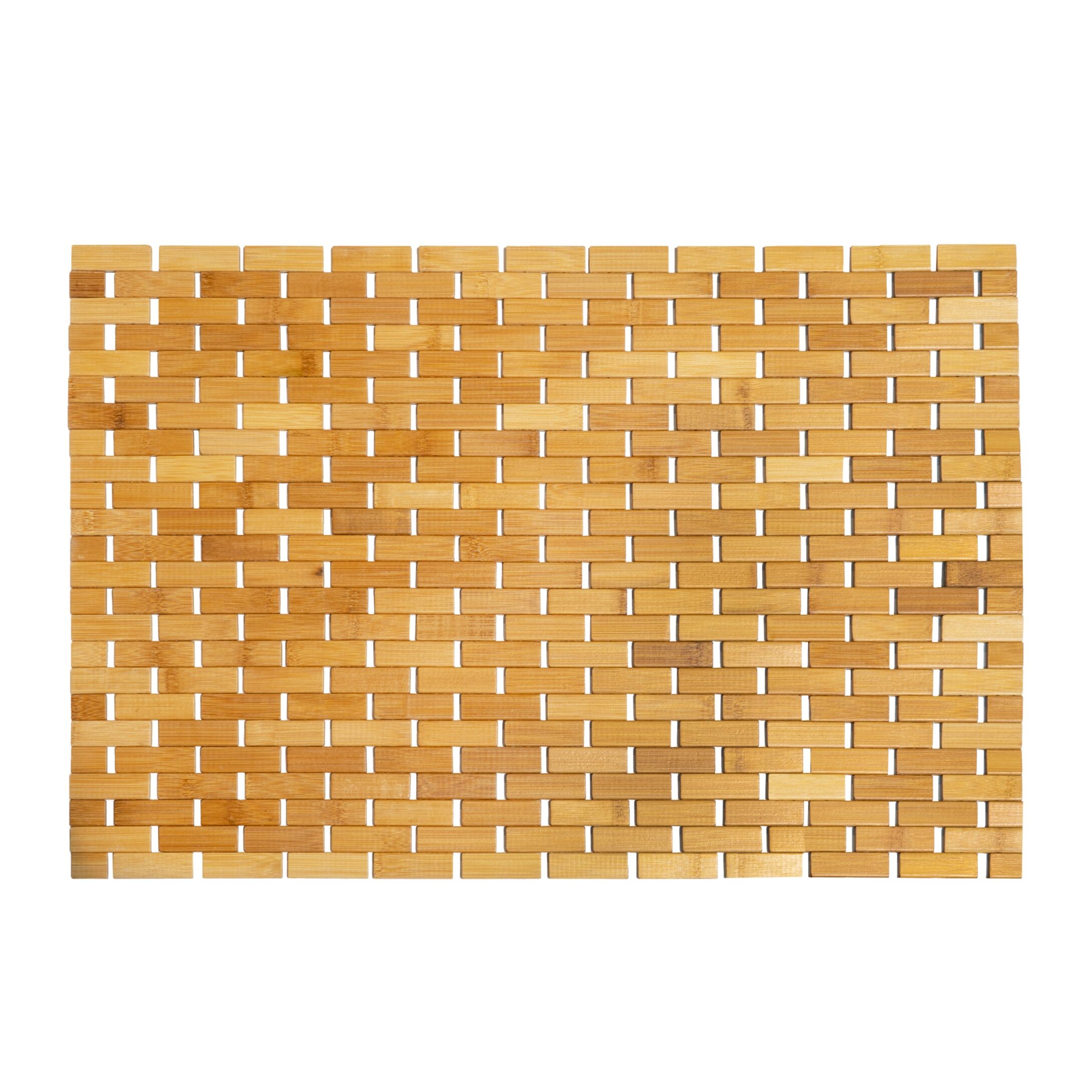 QUVIO bamboe badmat 50 × 70 cm – duurzame antislip vloer voor de badkamer