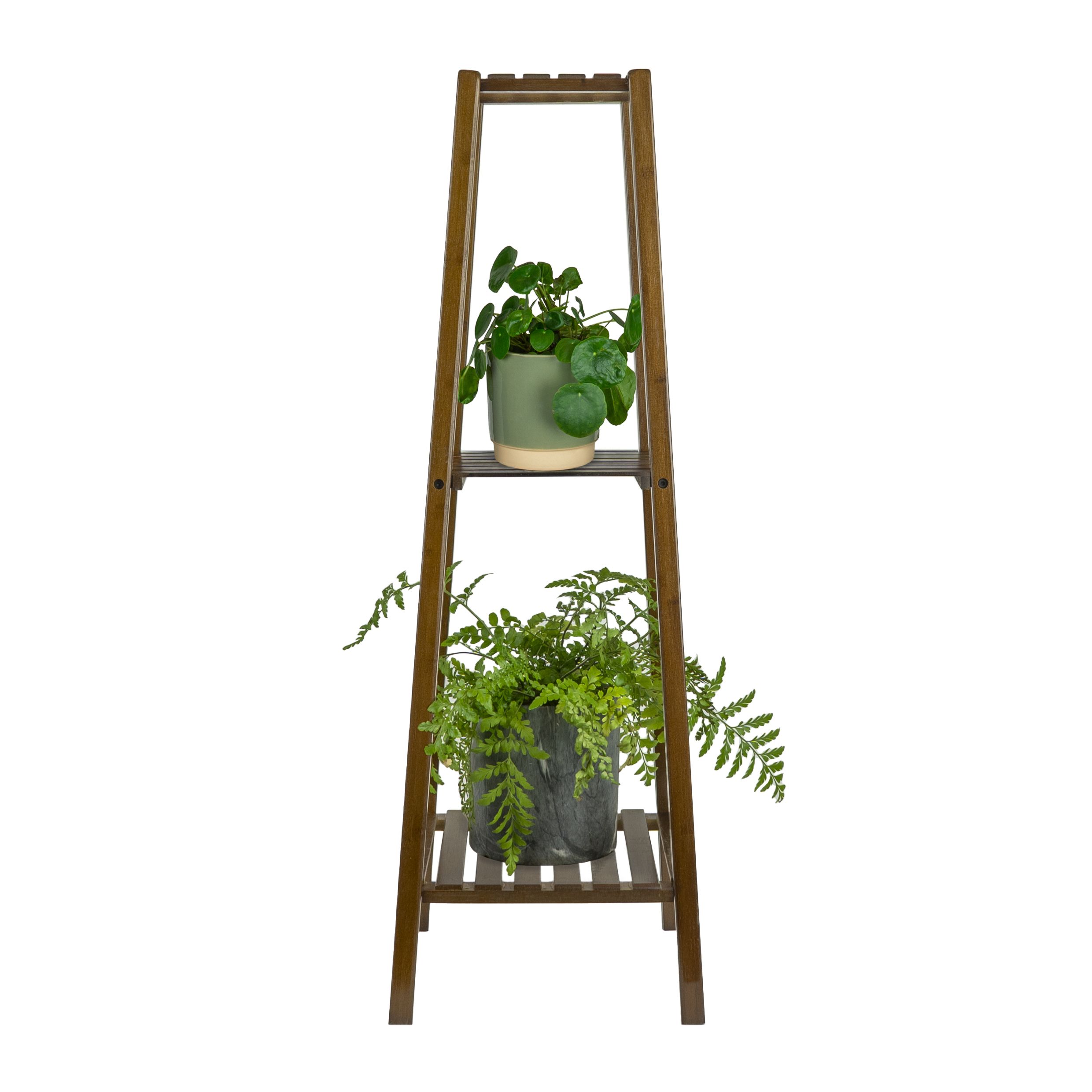 QUVIO Bamboe Plantenstandaard – Bruin, 30×30×100 cm – Urban Jungle in je Woonkamer