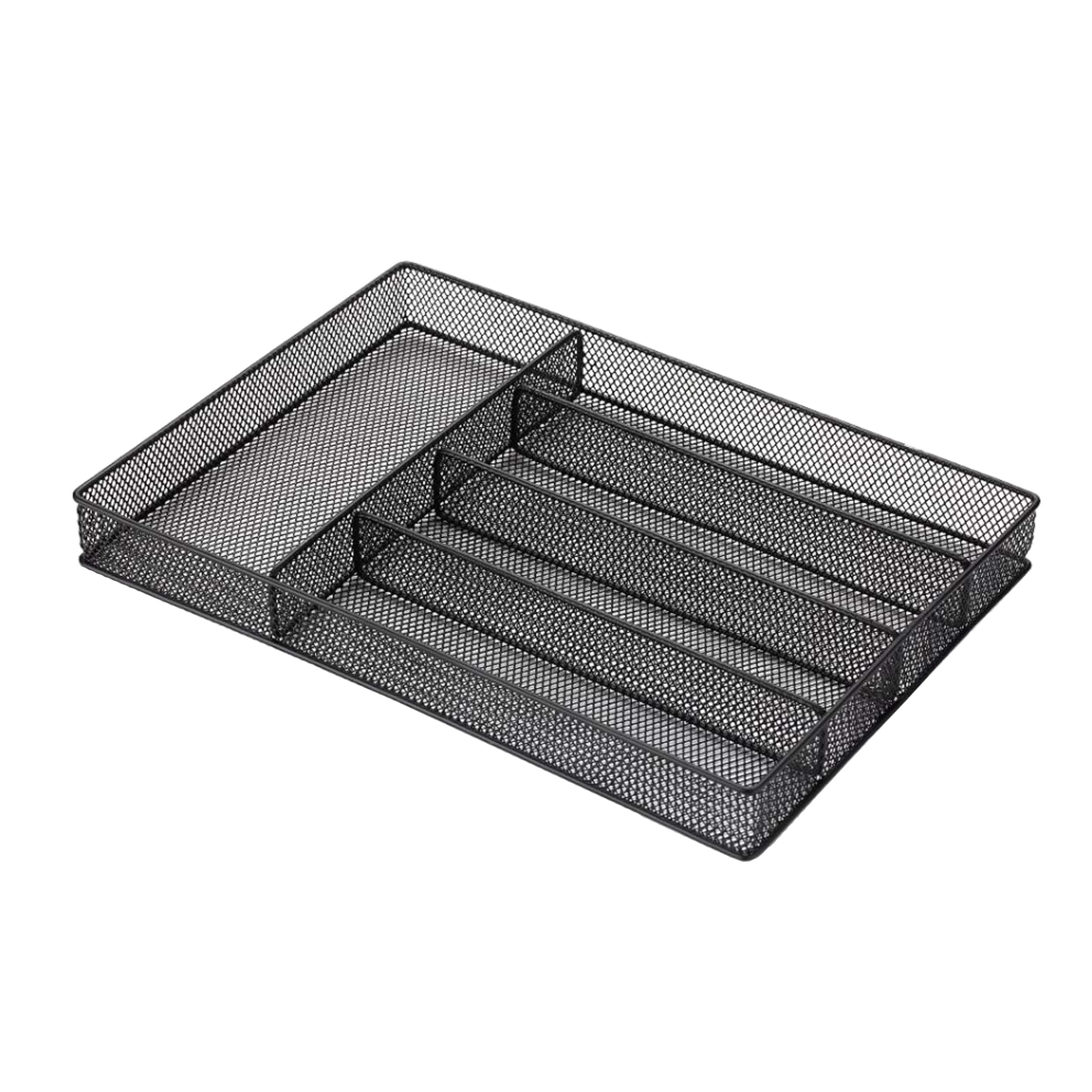 Quvio Besteklade in Zwart Staal – Praktische Organizer voor elke Keuken