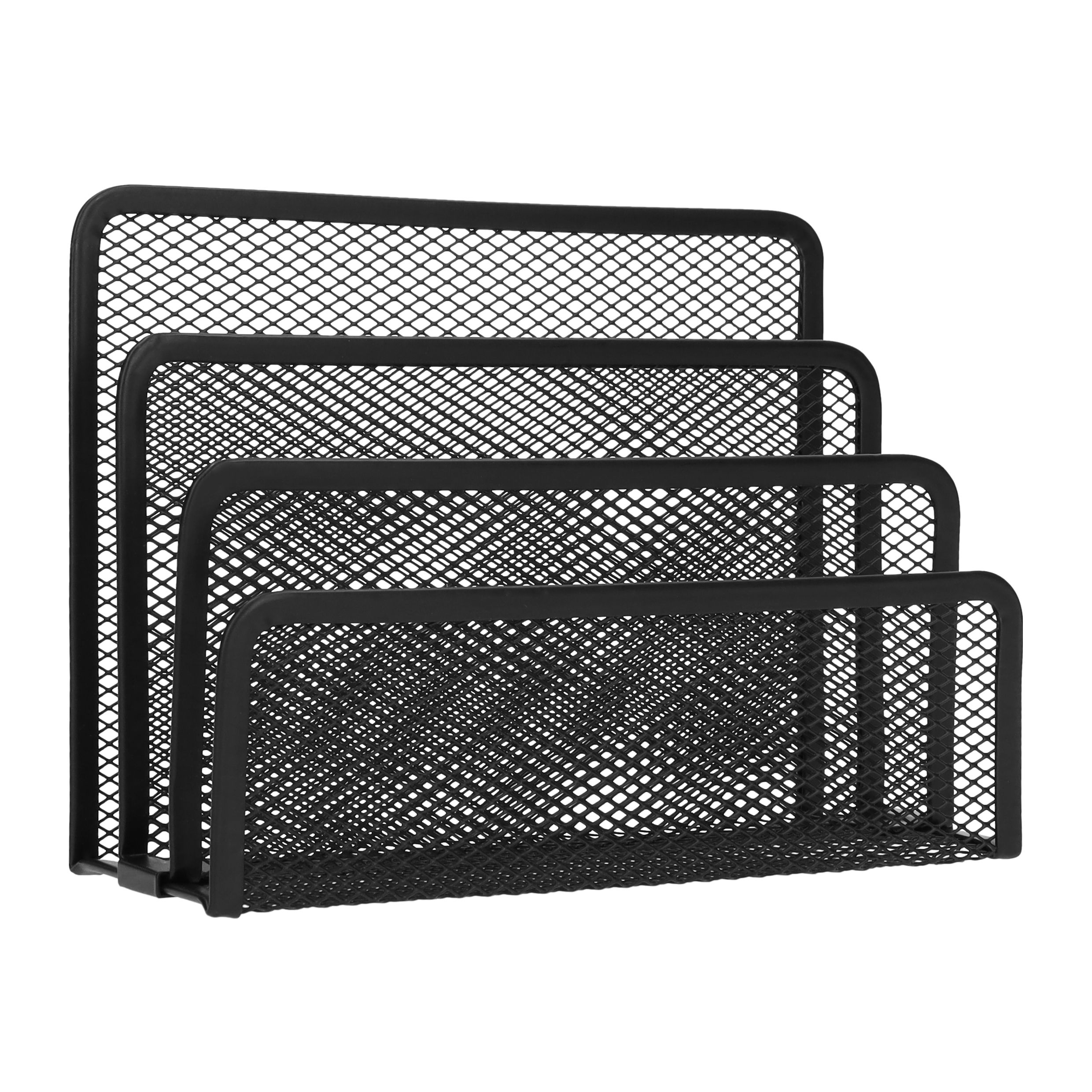 QUVIO bureau organizer met 3 vakken – stoer zwart draadstaal