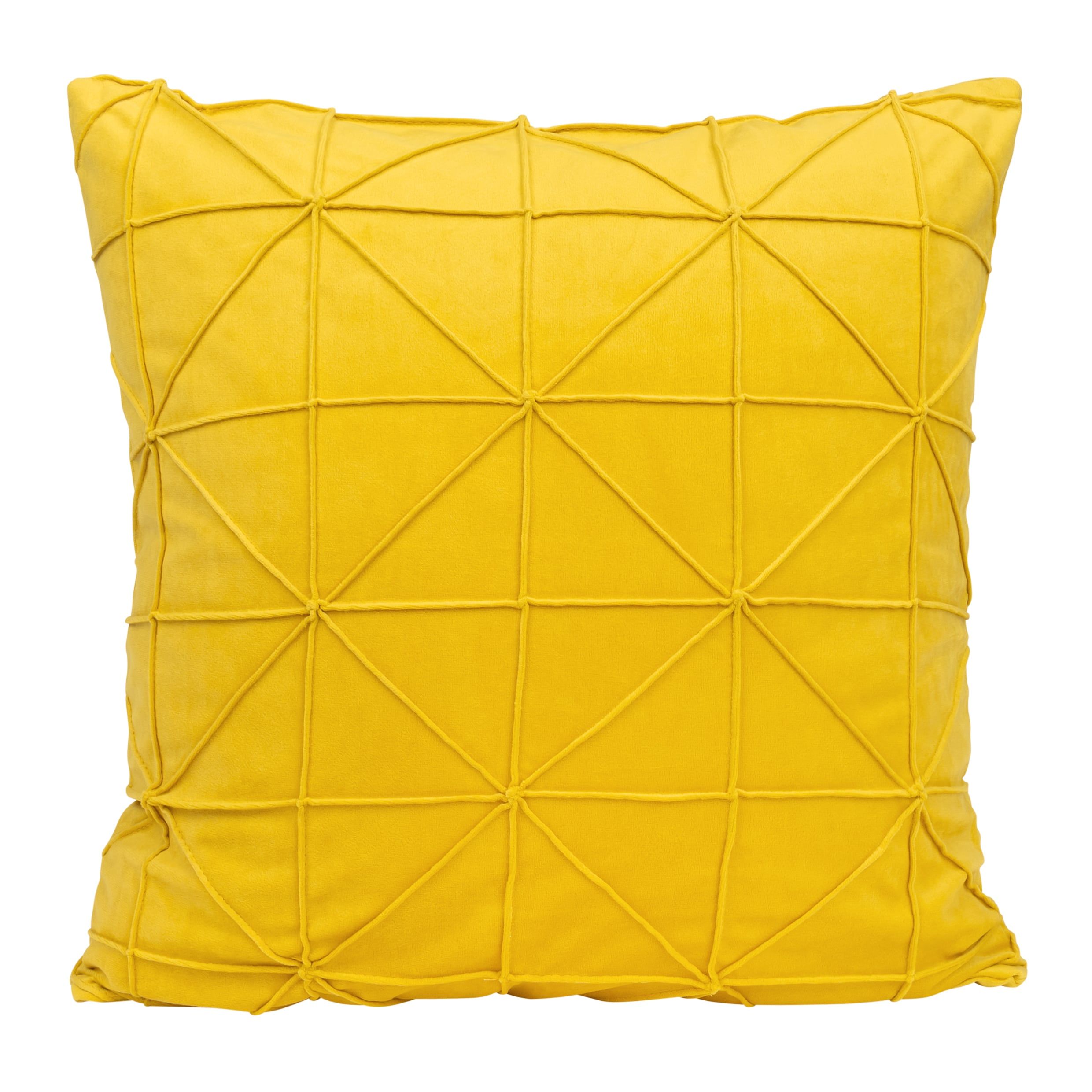 QUVIO Fluwelen Kussenhoes Okergeel 50 × 50 cm – Luxe sfeer voor slaapkamer en woonkamer