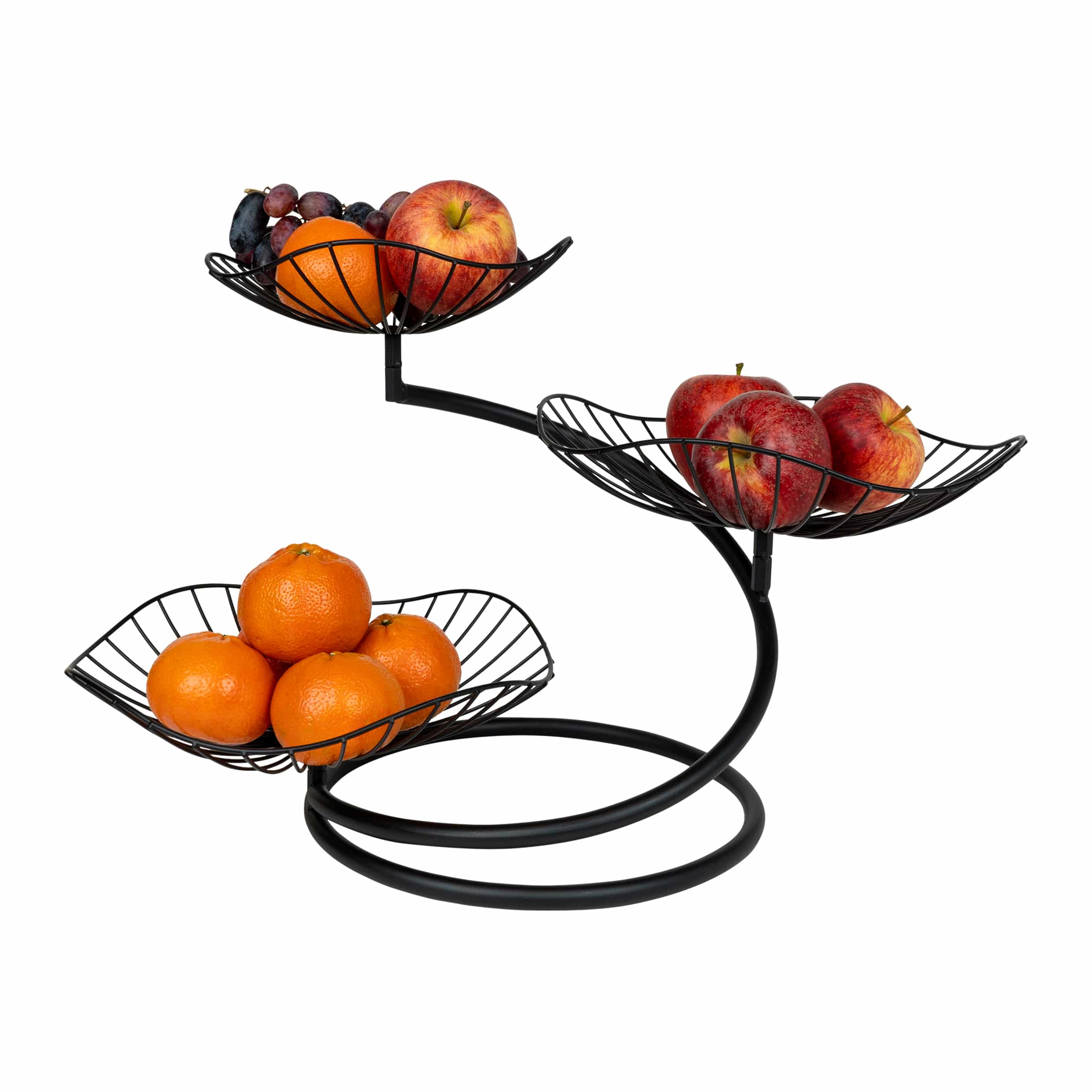 QUVIO Fruitschaal Etagére – Stoer Zwart Stalen Design voor Fruit in de Woonkamer