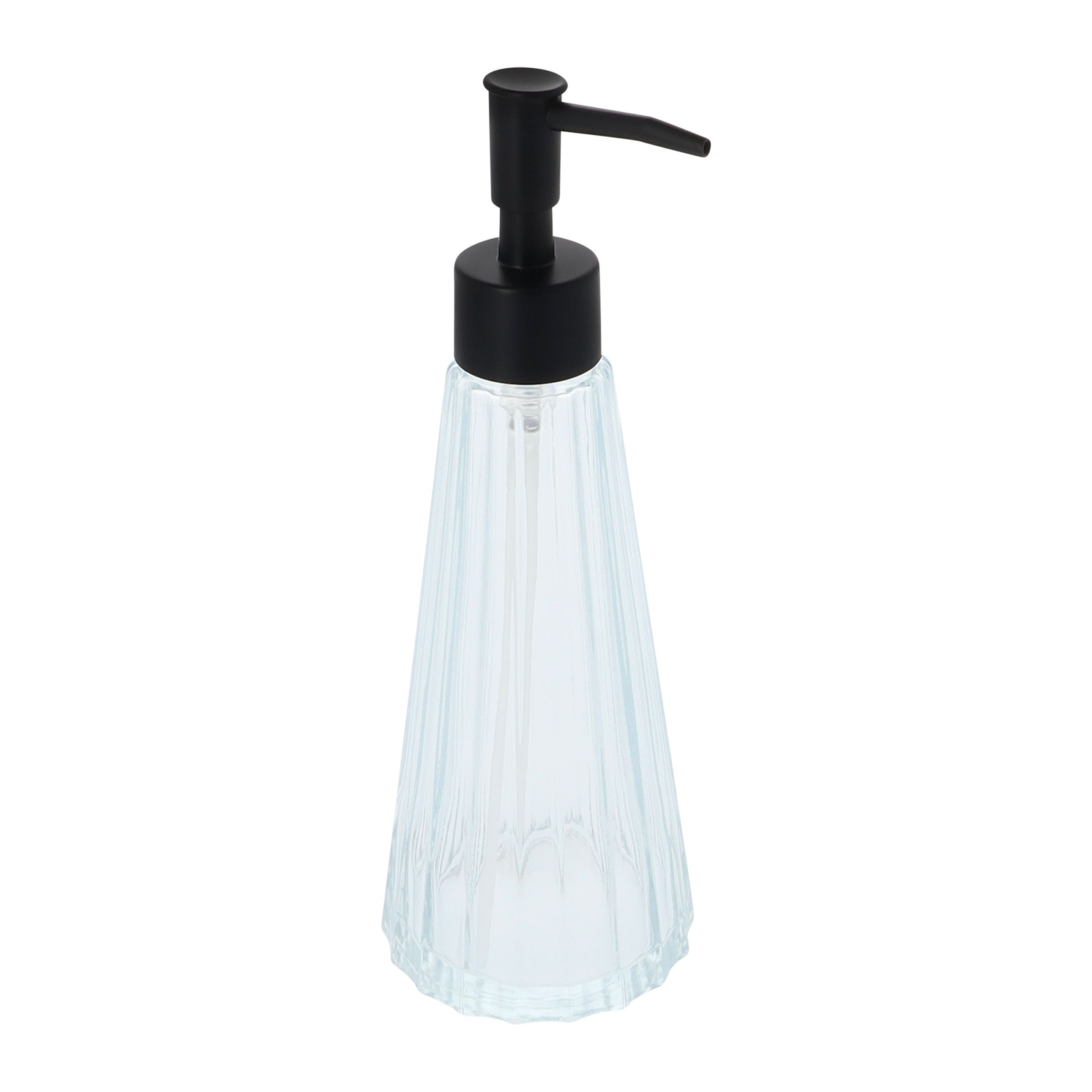 QUVIO glazen zeepdispenser 300 ml – stijlvolle retro look voor keuken en badkamer