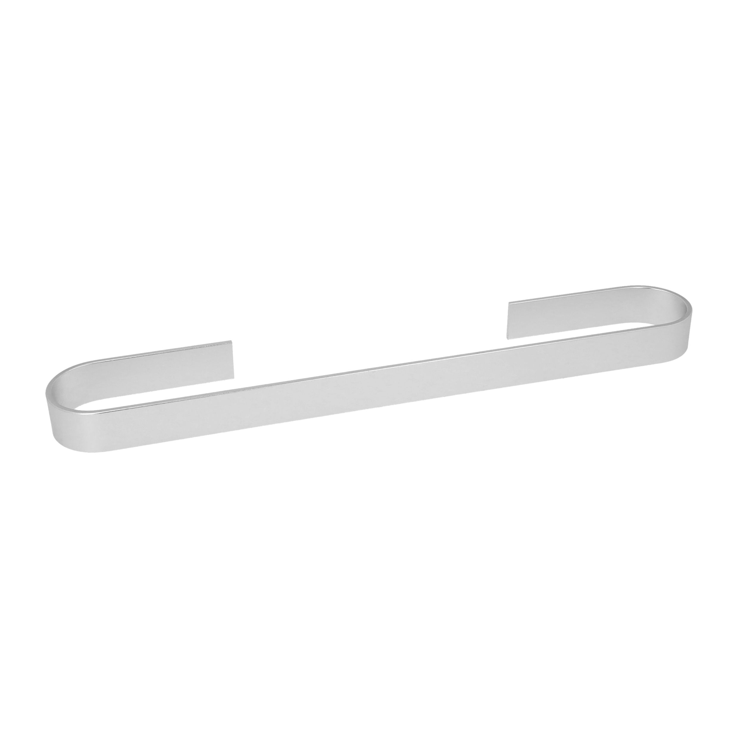 QUVIO Handdoekhouder 45 cm – Zilveren platte stang met ronding