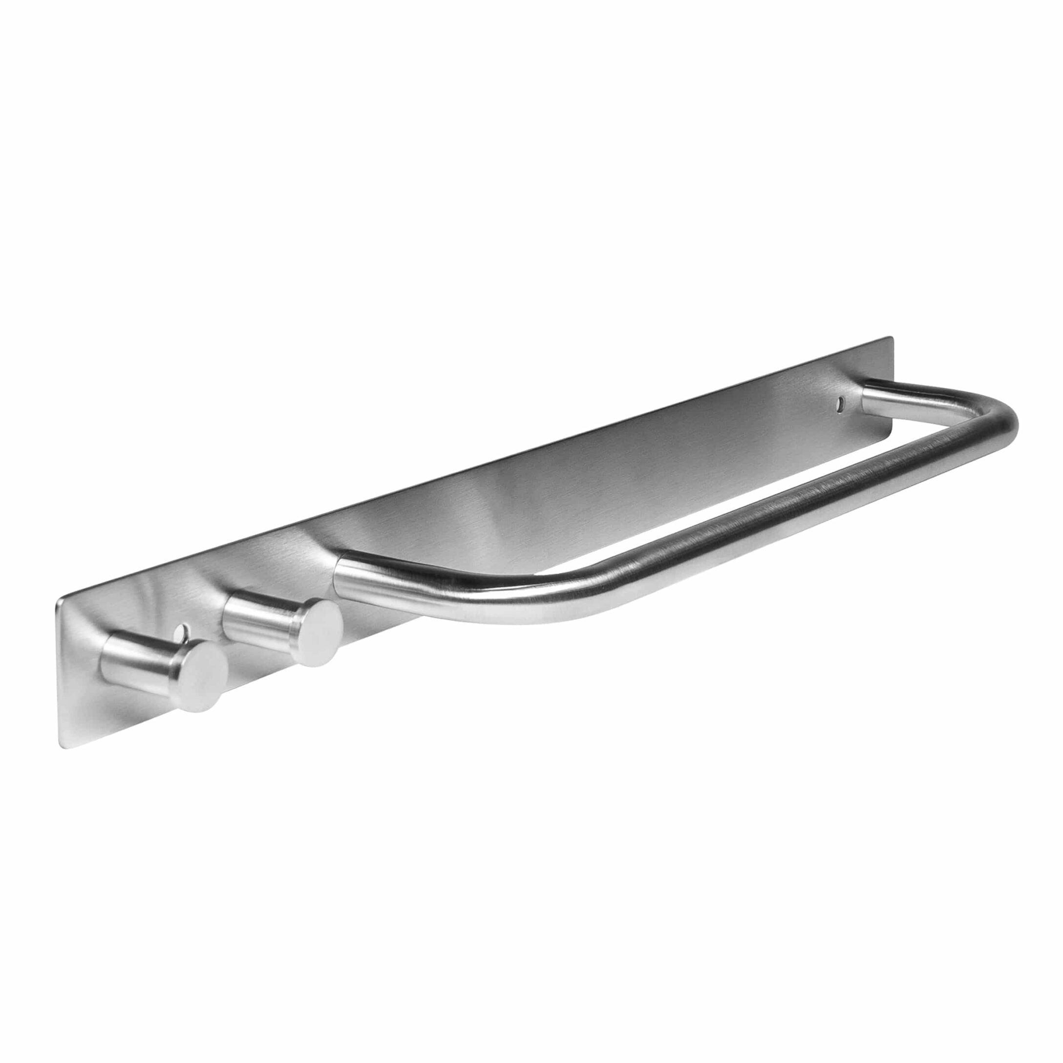 QUVIO Handdoekhouder RVS – Strakke wandmontage met 2 haakjes