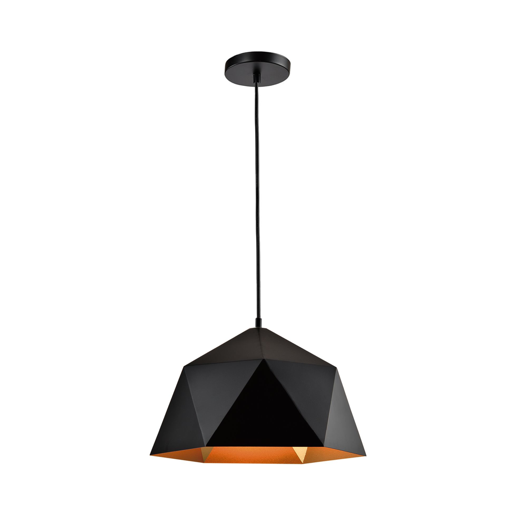 QUVIO Hanglamp 33 cm – Modern, Zwart, Hoekig Design
