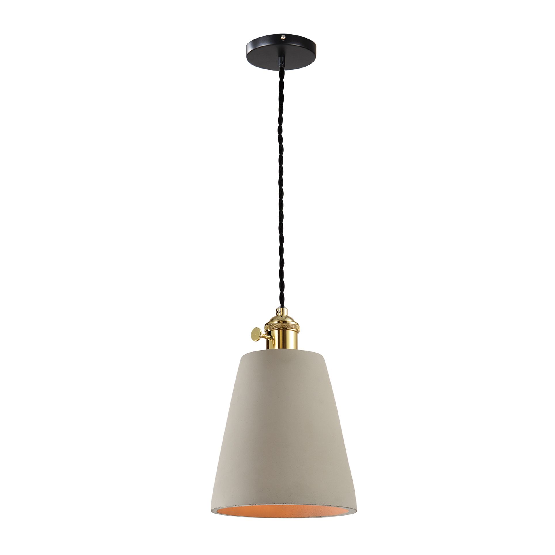 QUVIO Hanglamp Beton Kegel – Landelijke Designklassieker, 15 cm Diameter