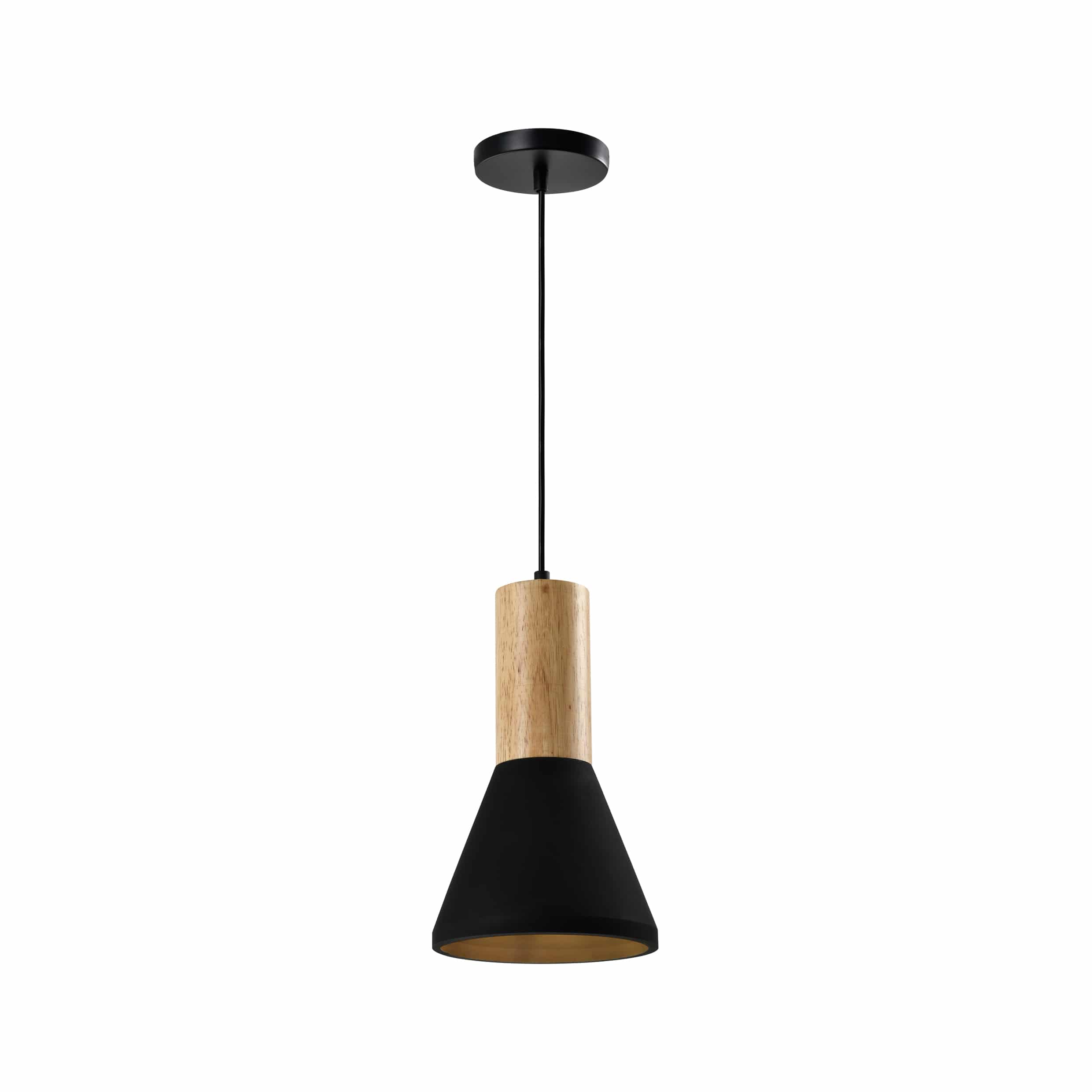 QUVIO Hanglamp Betonnen Design – Zwart, Dimbaar, 15 cm