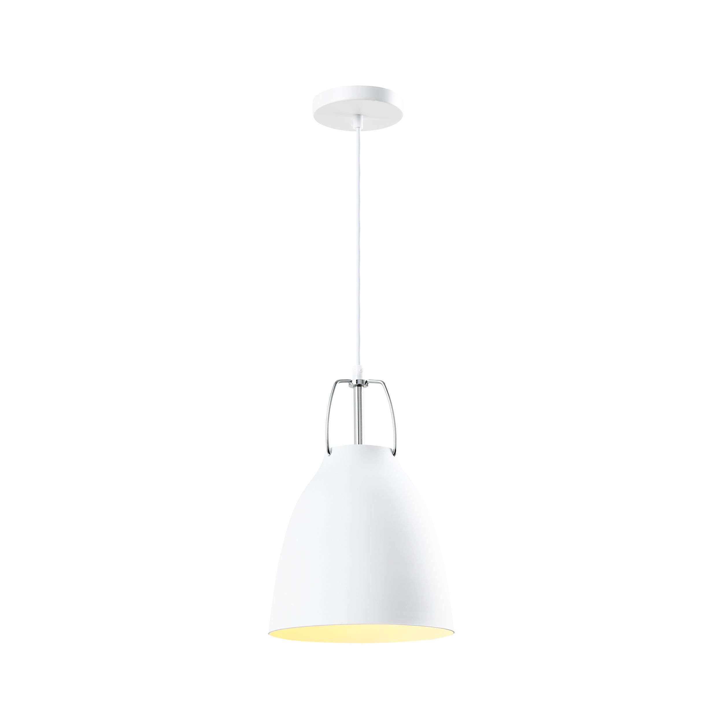 QUVIO Hanglamp industrieel – ronde witte kegel, 20 cm