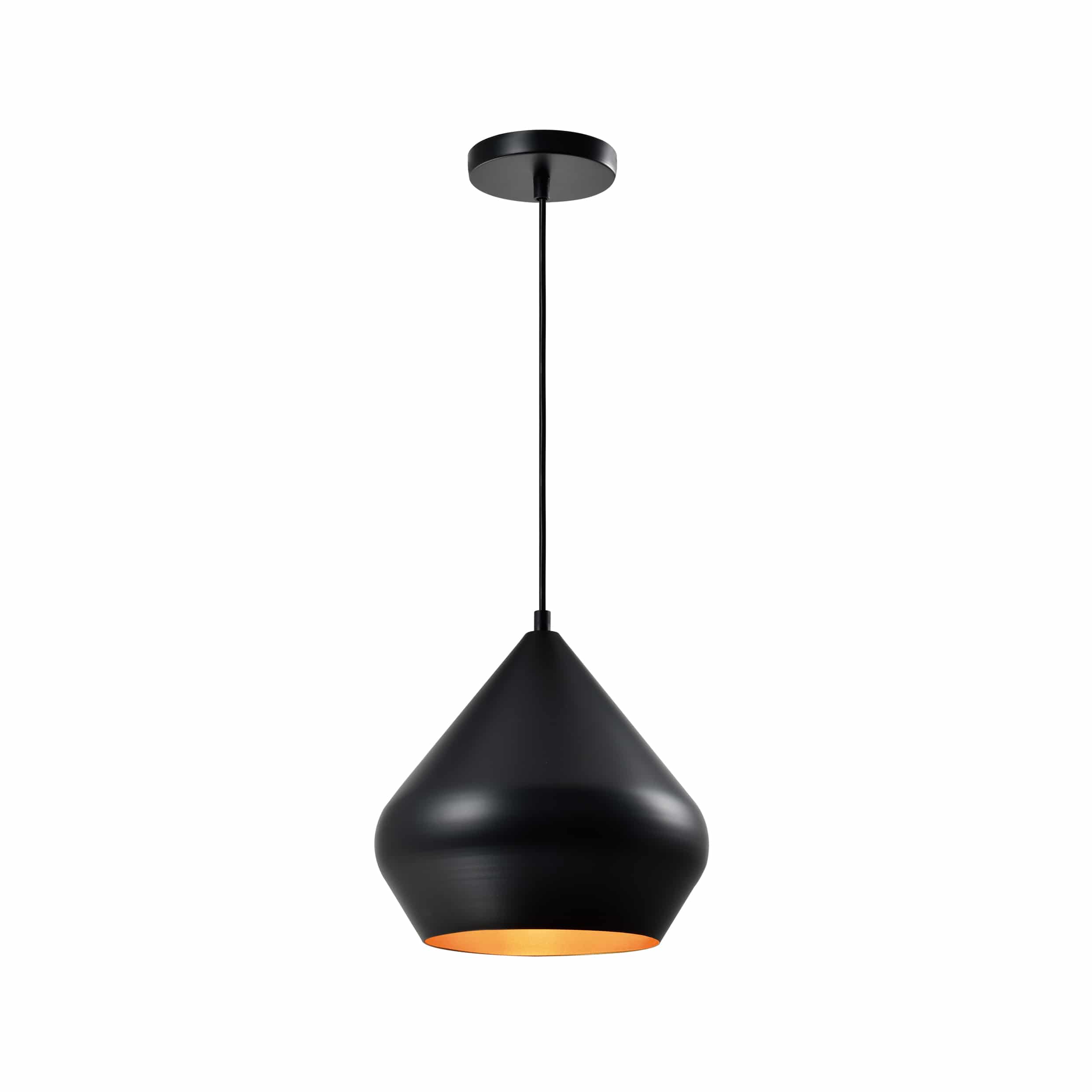QUVIO Hanglamp Koepelmodern – Zwarte Hanglamp 25 cm
