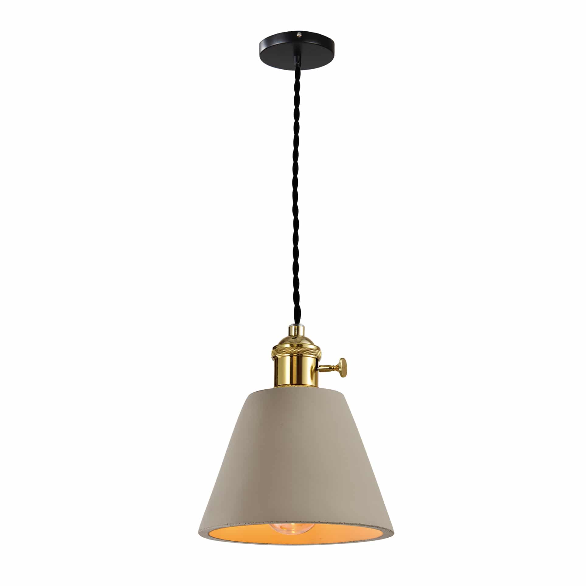 QUVIO Hanglamp Landelijk Kegeltje van Beton – 12 cm