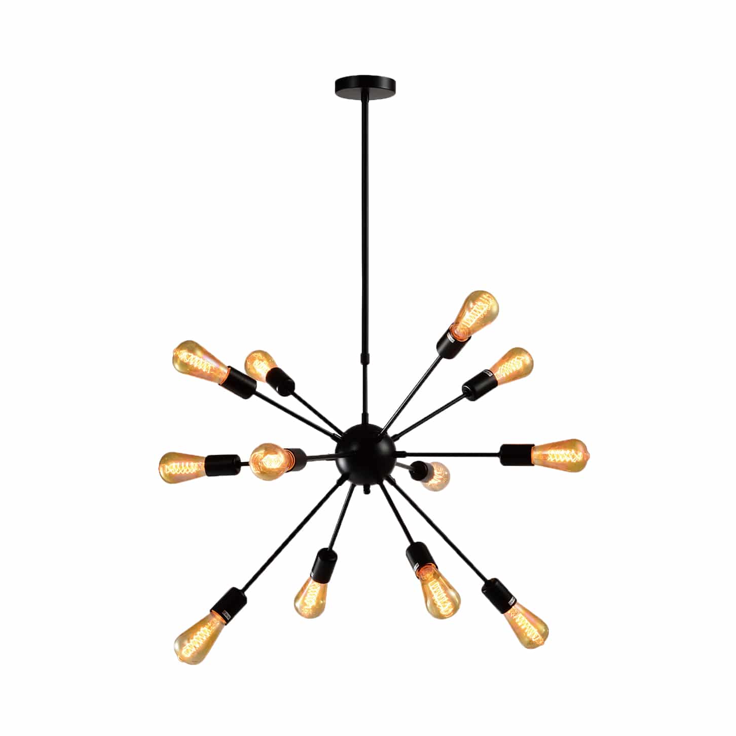 QUVIO Hanglamp Modern – Industriële Ster met 18 E27‑fittingen (65×85×51 cm)