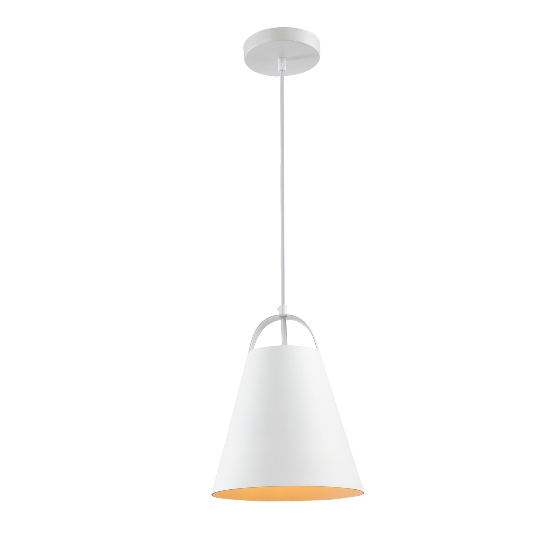 QUVIO Hanglamp modern – Strakke trechtervorm in wit (25 cm)
