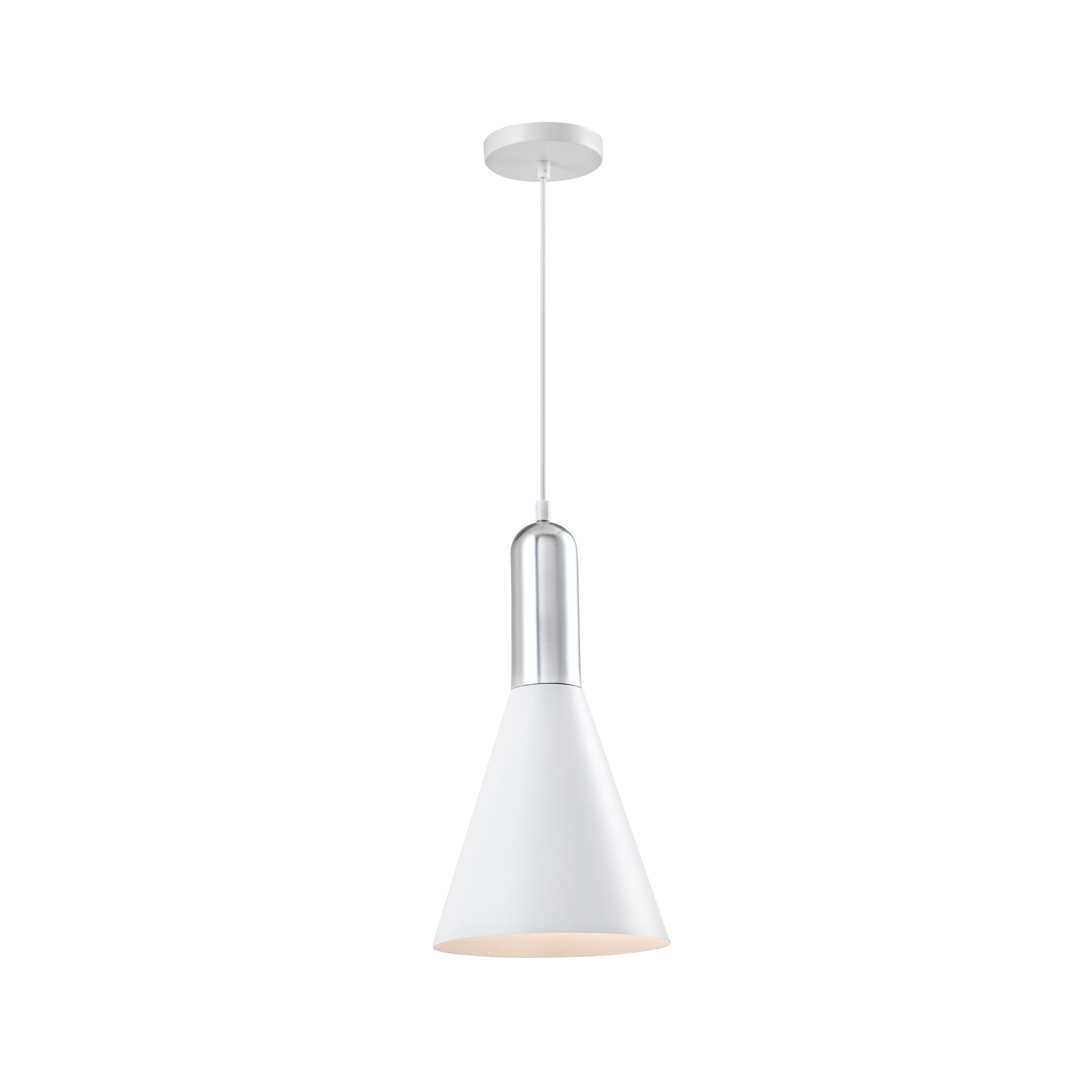 QUVIO Hanglamp modern – Strakke witte kegelvorm, dimbaar en E27 passend