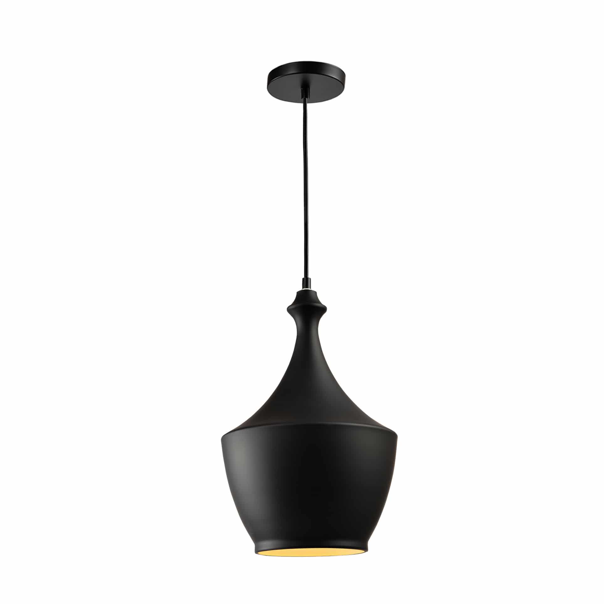 QUVIO Hanglamp Modern – Zwarte Aluminium Hanglamp 25 cm voor een intieme sfeer