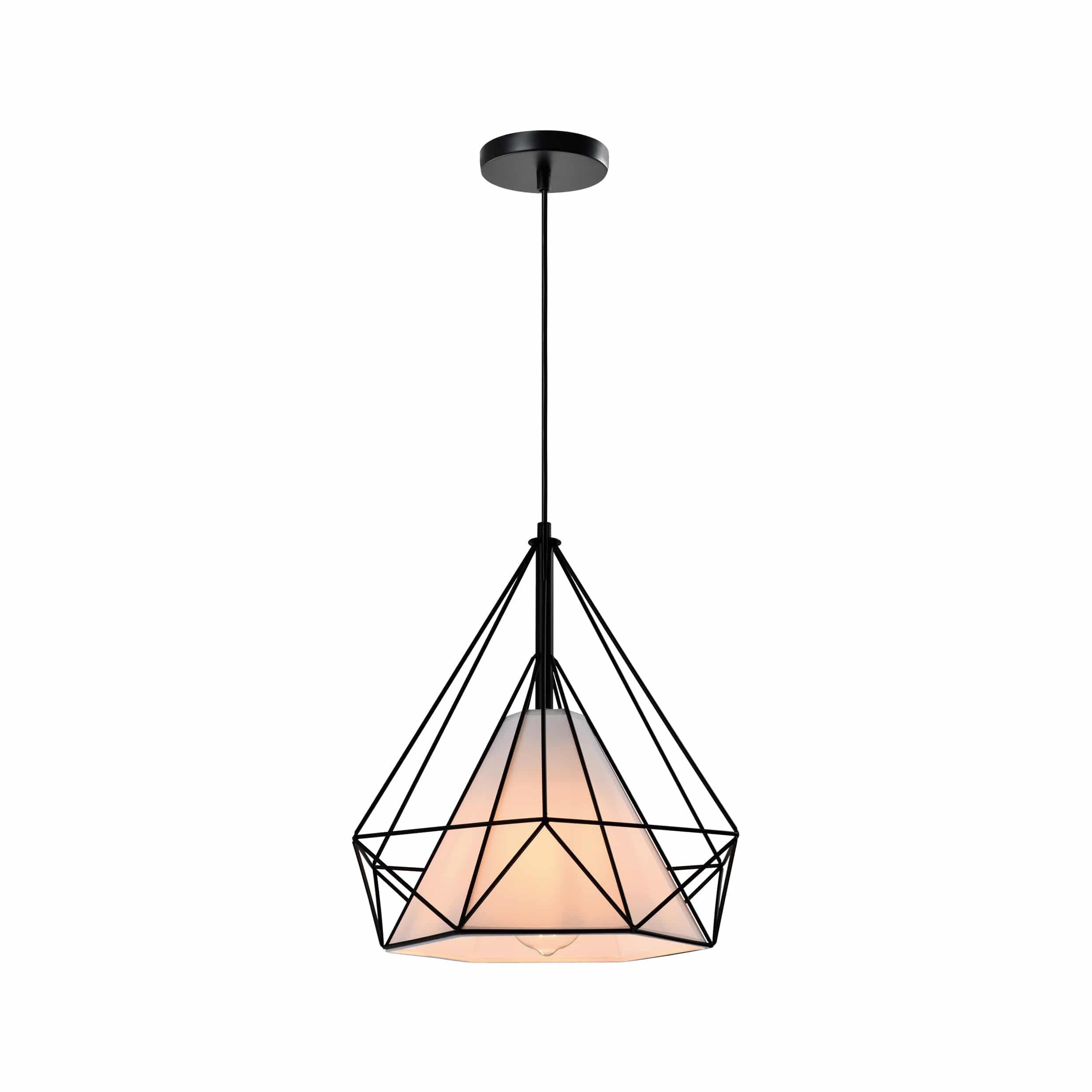QUVIO Hanglamp Moderne Kegel – Zwarte Draadlamp 38 cm