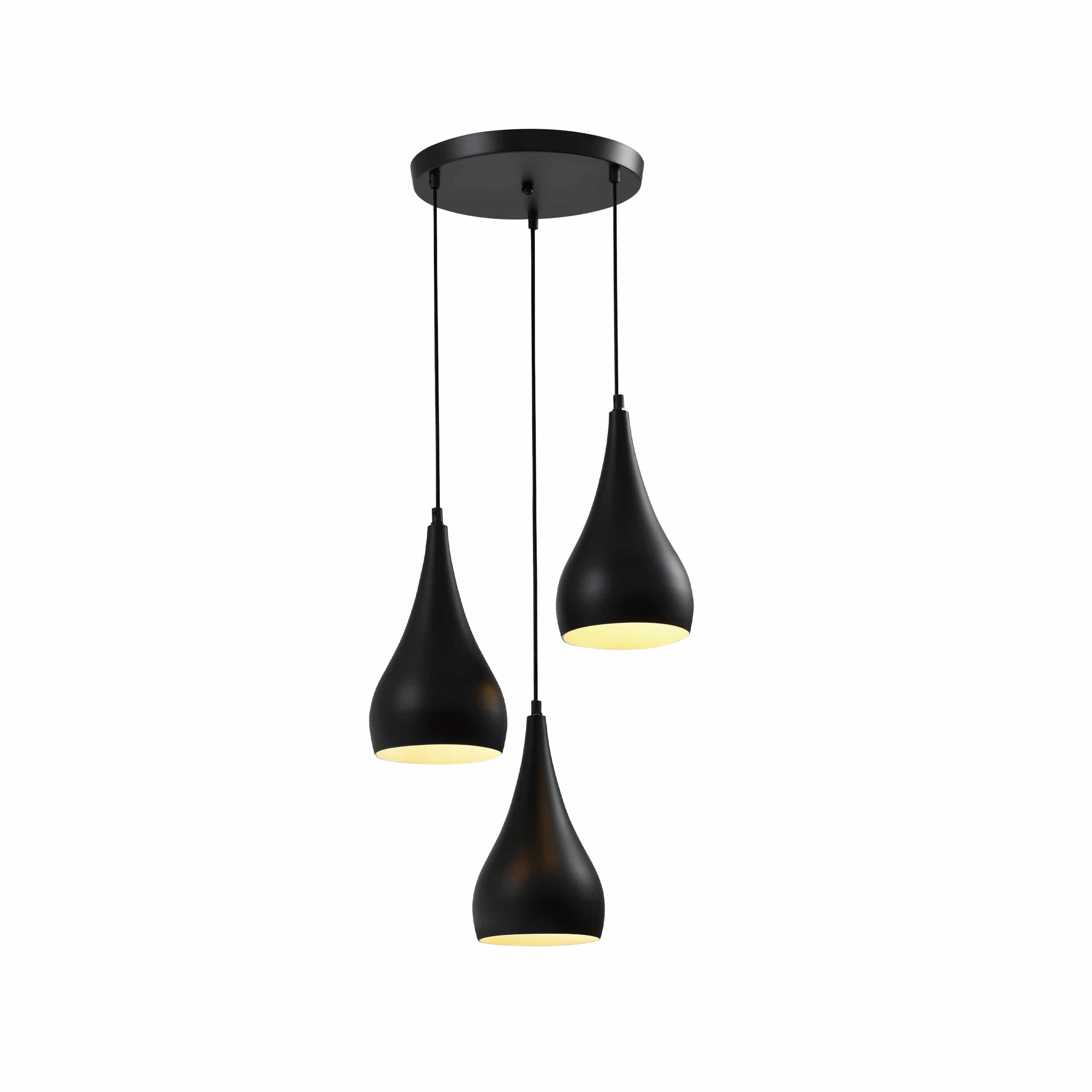 QUVIO Hanglamp Retro – Drie druppelvormige lichtpunten voor een warme sfeer