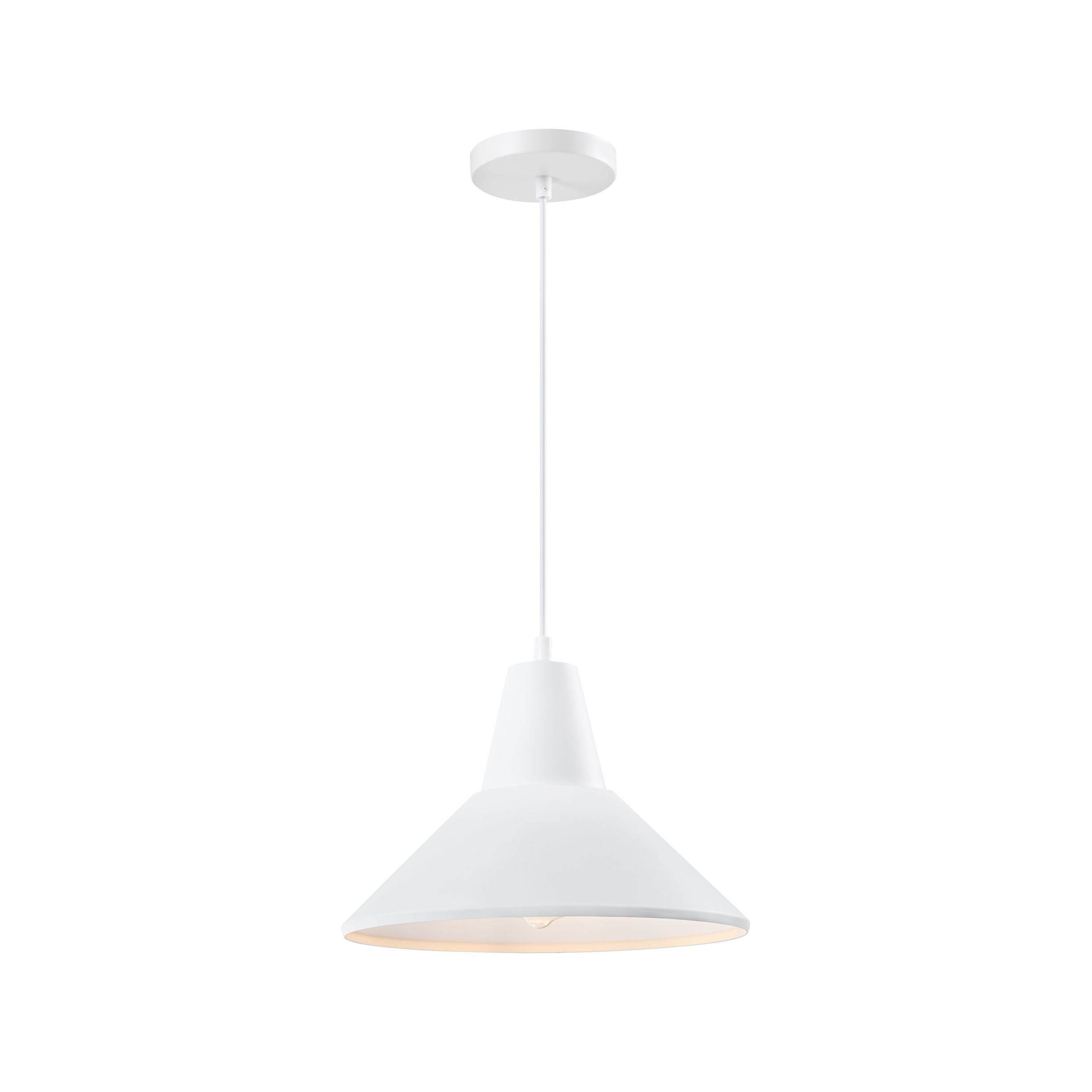 QUVIO Hanglamp Retro – Minimalistisch Wit Design, 28 cm – Dimbaar & Veelzijdig