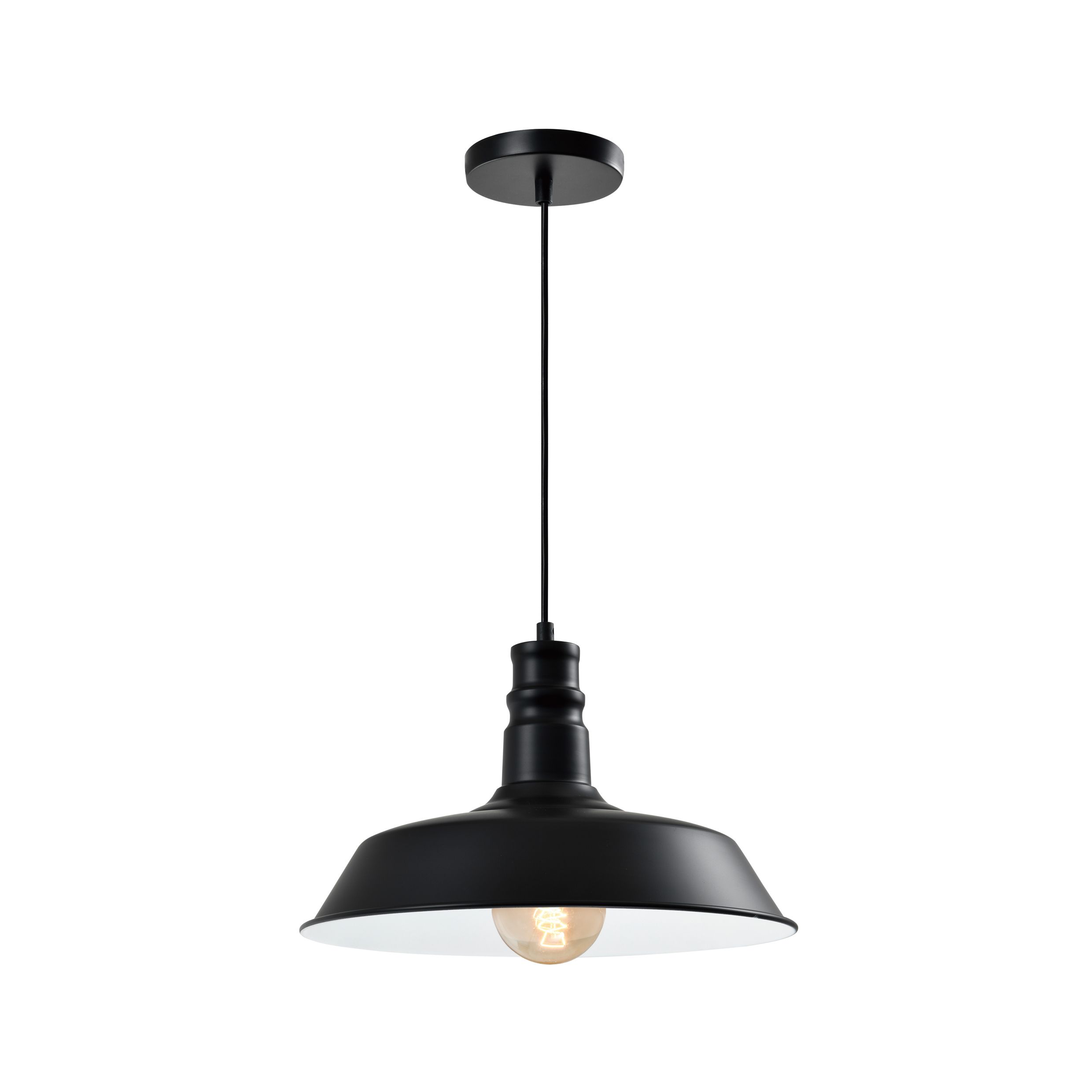 QUVIO Hanglamp Retro – Vintage Café Lamp 36 cm, Zwart