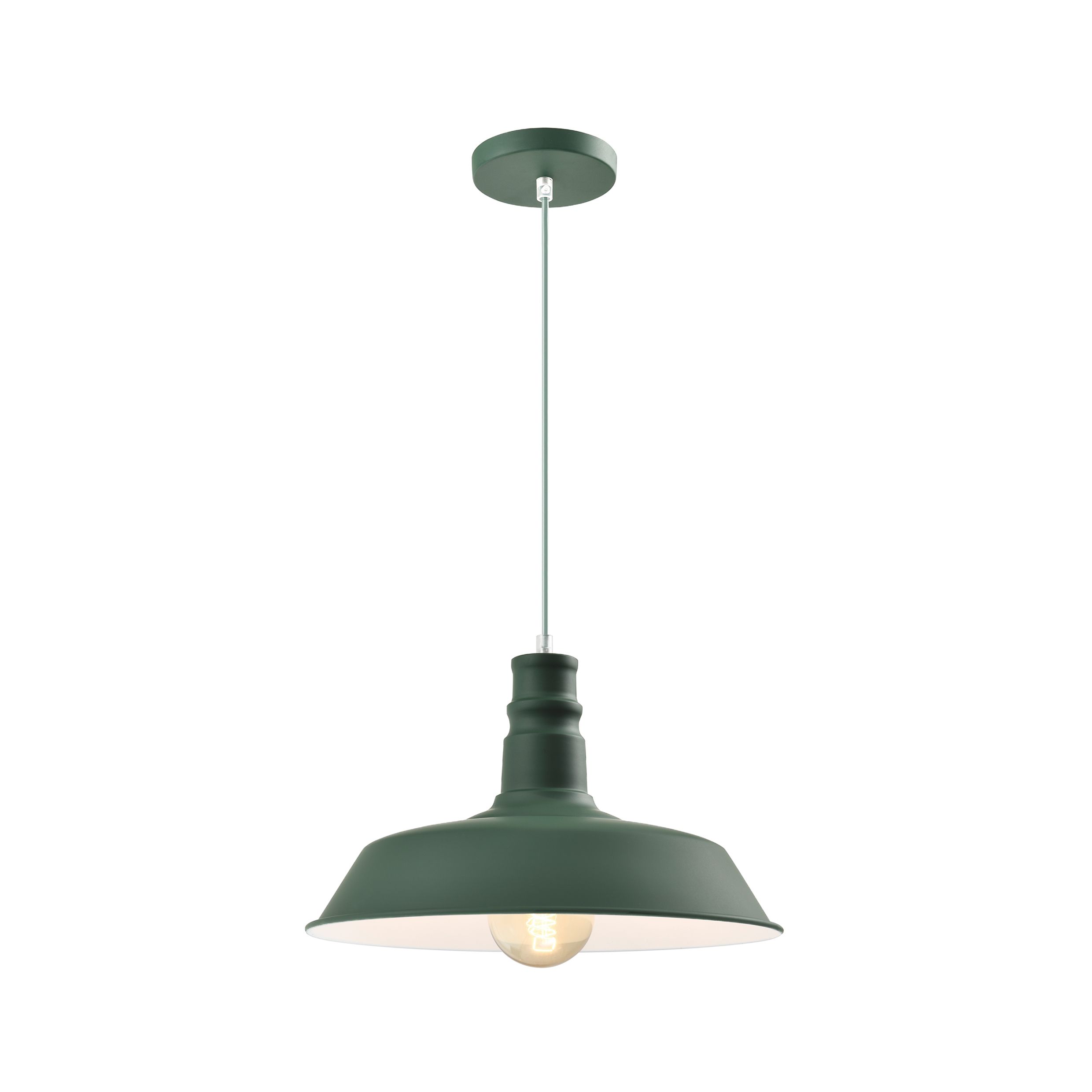 QUVIO Hanglamp Retro – Vintage Café Lamp in Groen (D 36 cm)
