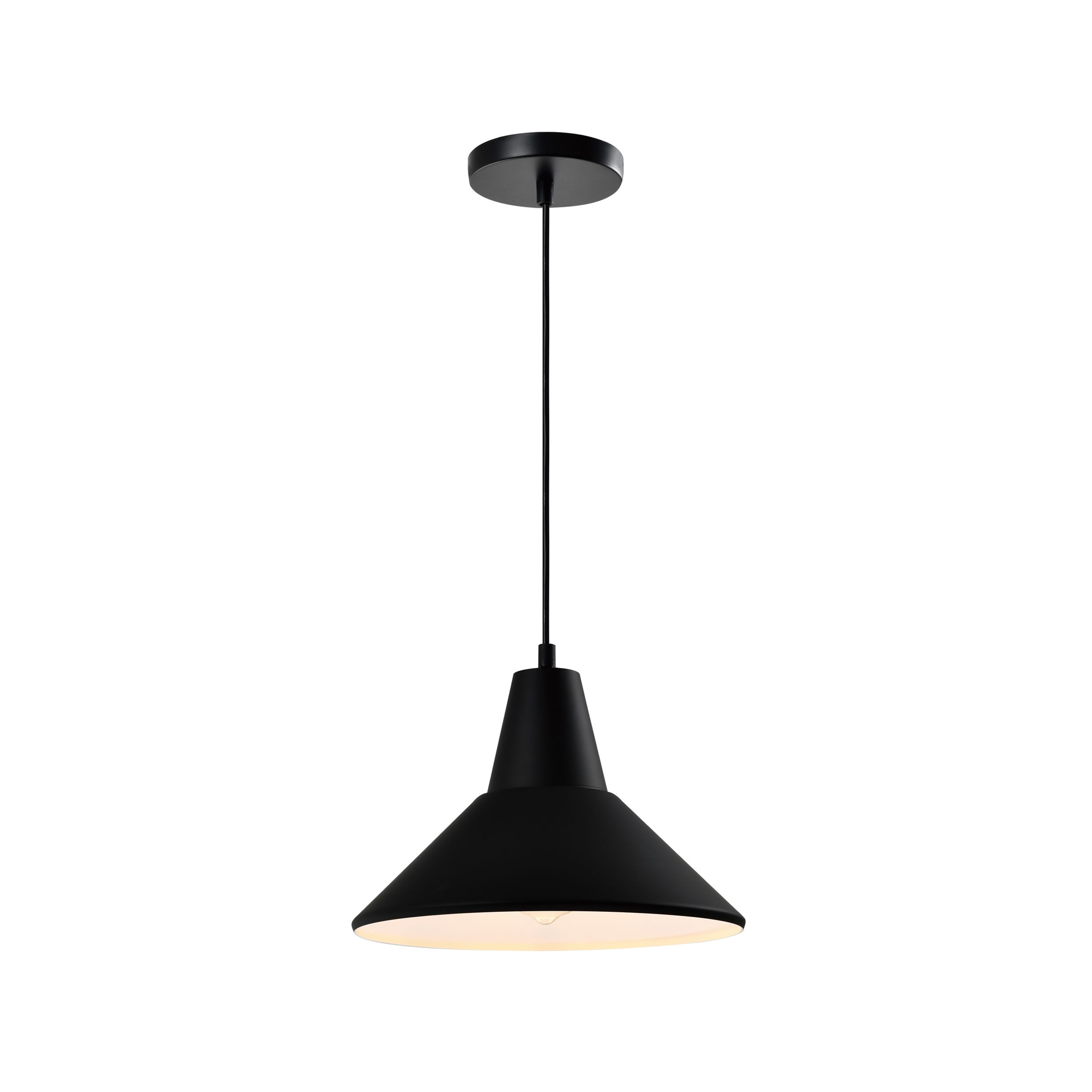QUVIO Hanglamp Retro Zwart – Minimalistisch Design, 28 cm