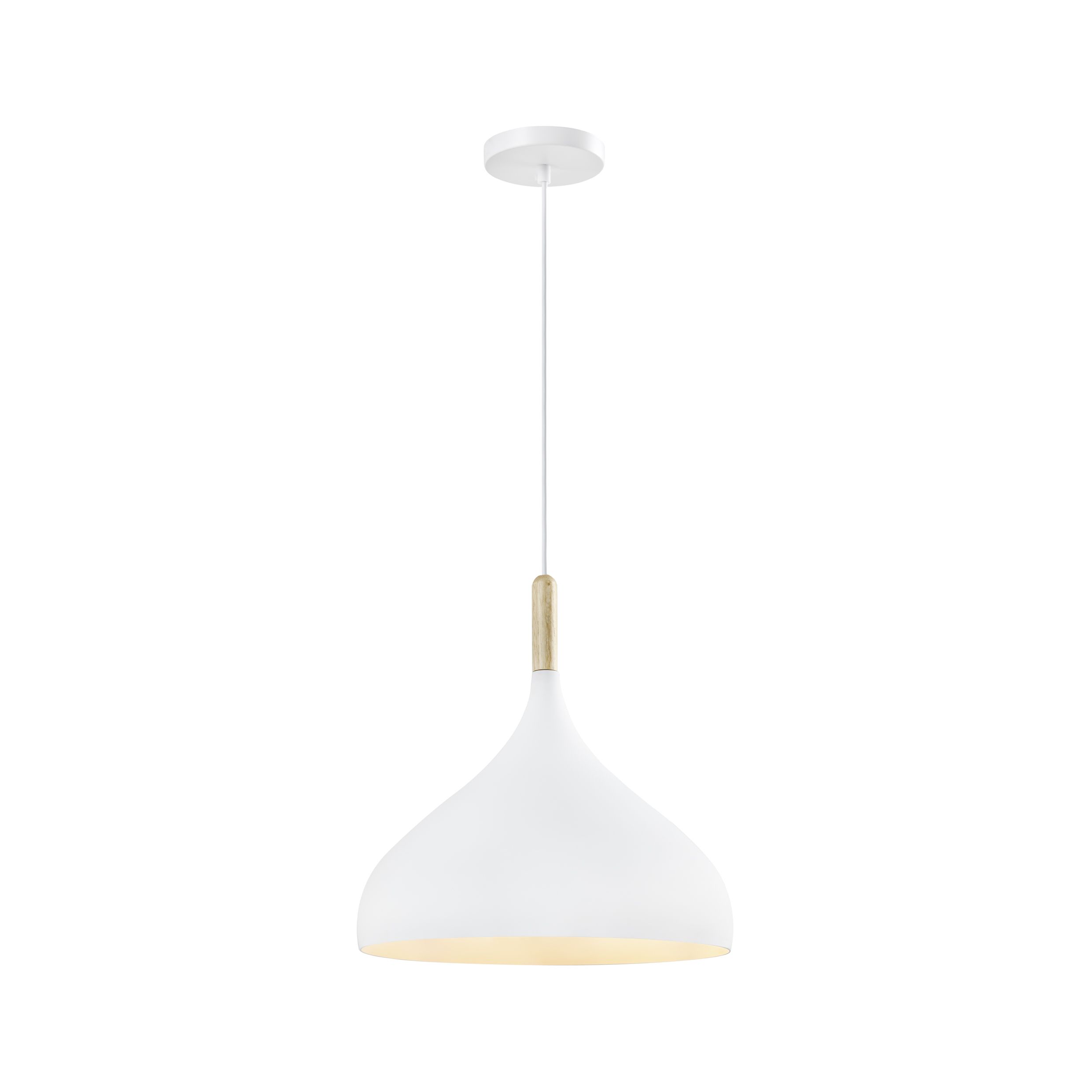 QUVIO Hanglamp Scandinavisch – Bolvormig, Wit, Dimbaar (33 cm)