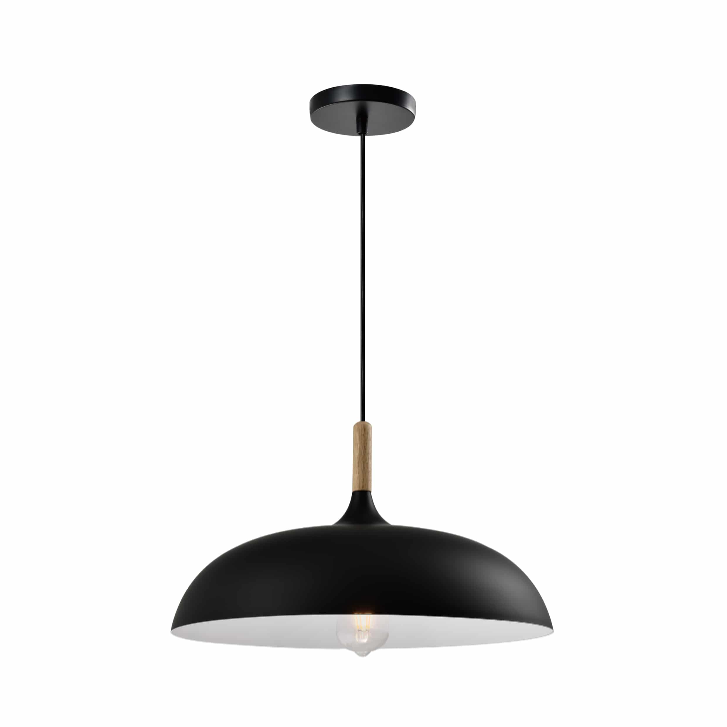 QUVIO Hanglamp Scandinavisch – Rustieke Vorm – Zwart, Ø 45 cm