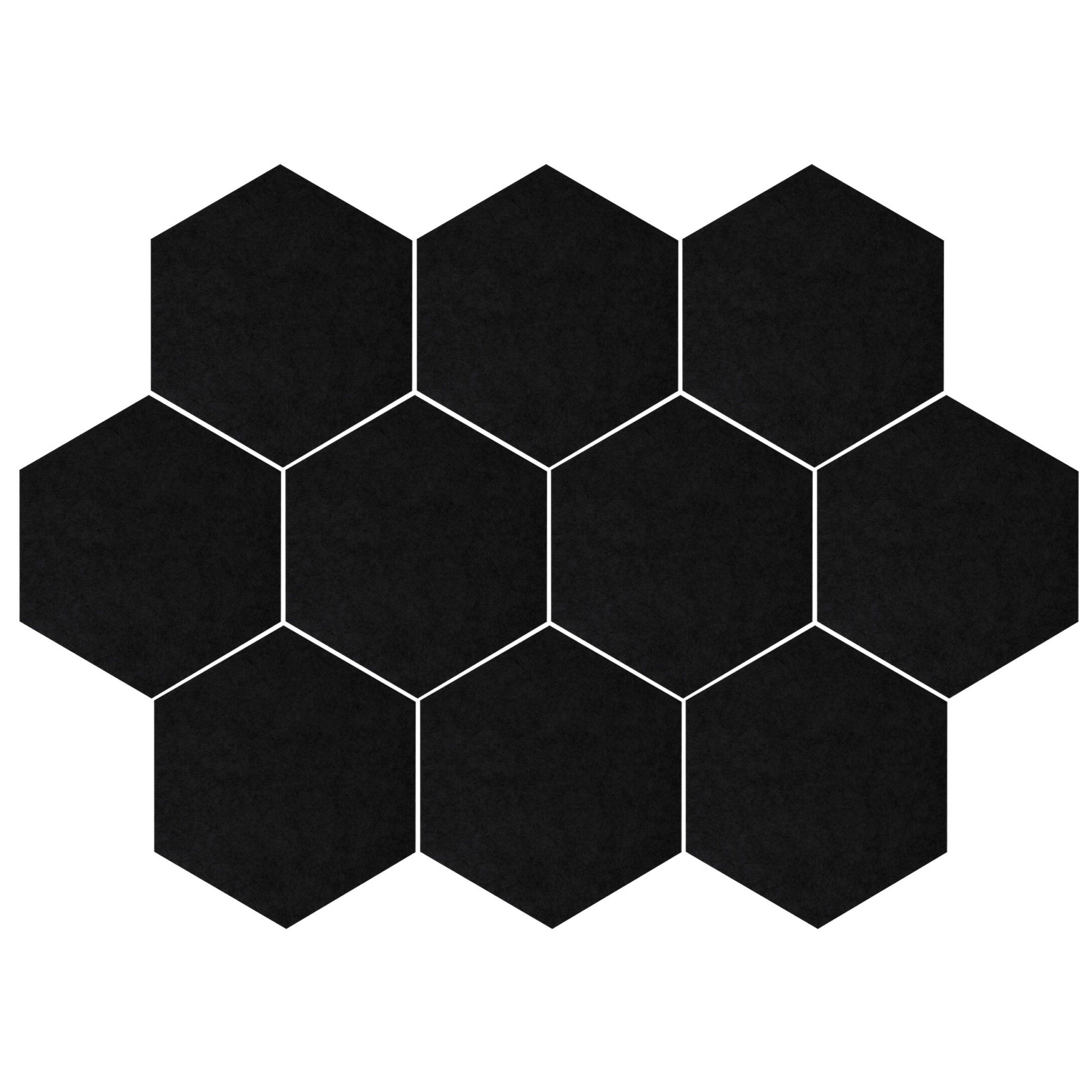 QUVIO Hexagon Memobord – Set van 10 Zwarte Viltdelen voor Fotowand