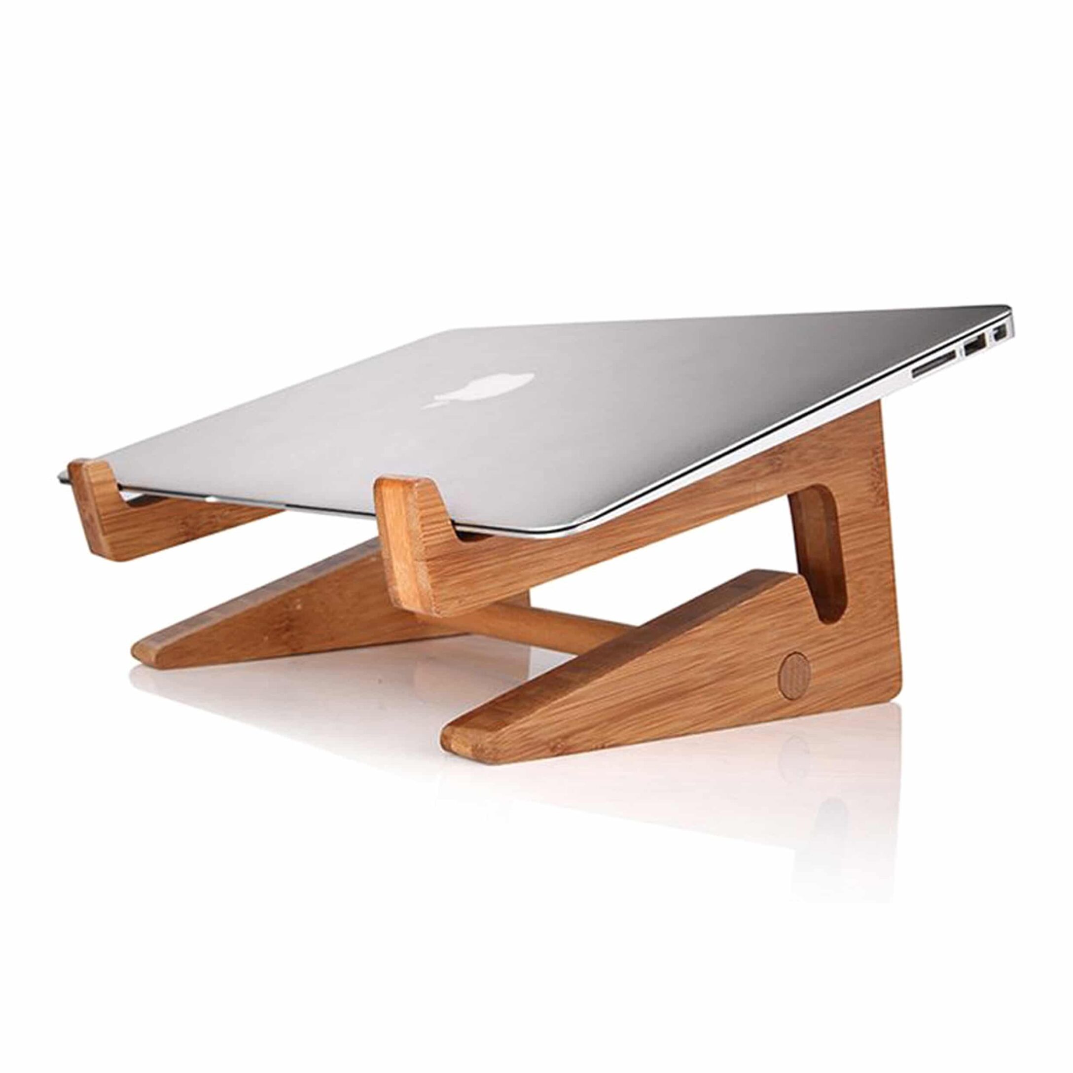 Quvio houten laptopstandaard – Ergonomisch, stijlvol en draagbaar voor laptops tot 15,6 inch
