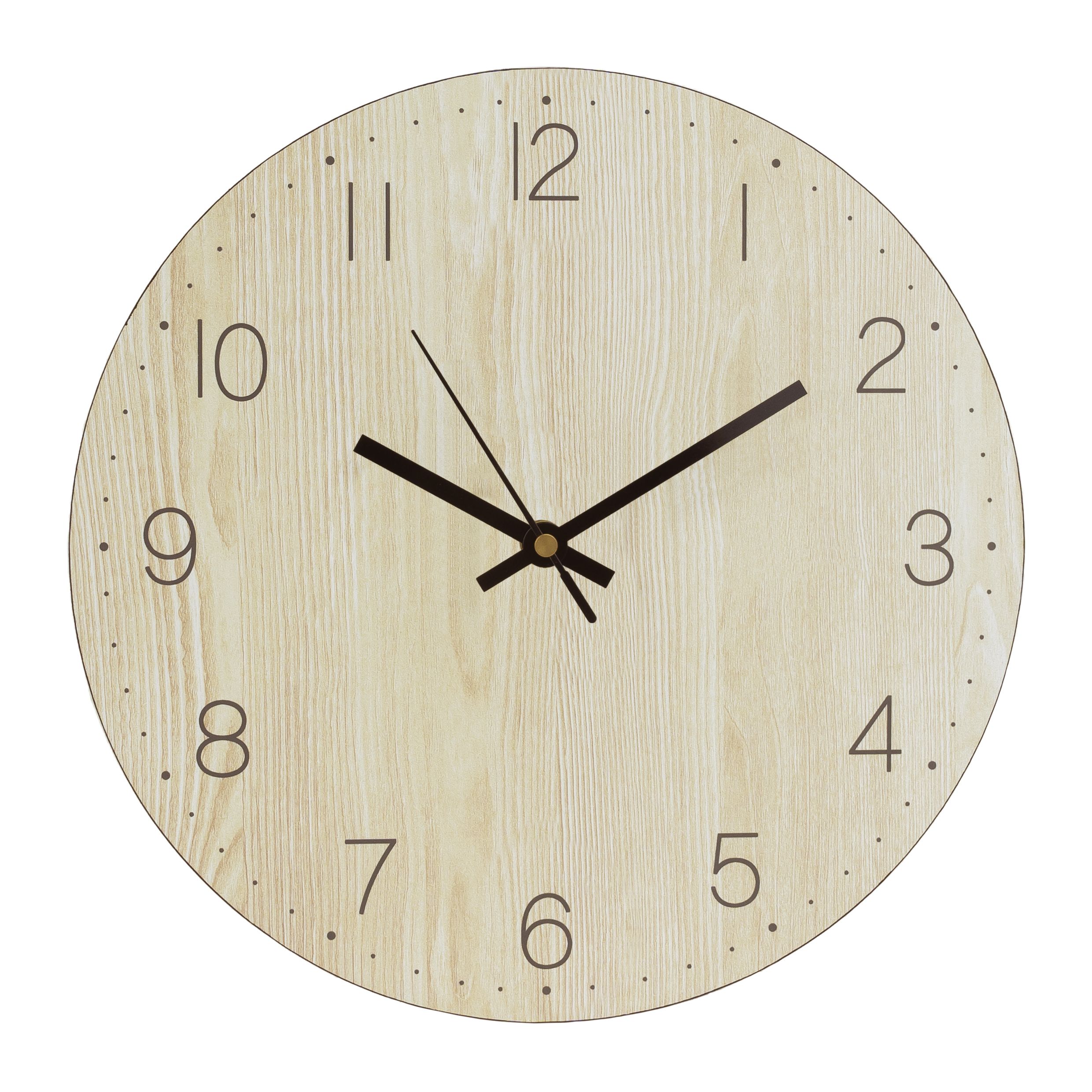 QUVIO Houten Wandklok 30 cm – Stijlvolle Tijd voor Elk Interieur